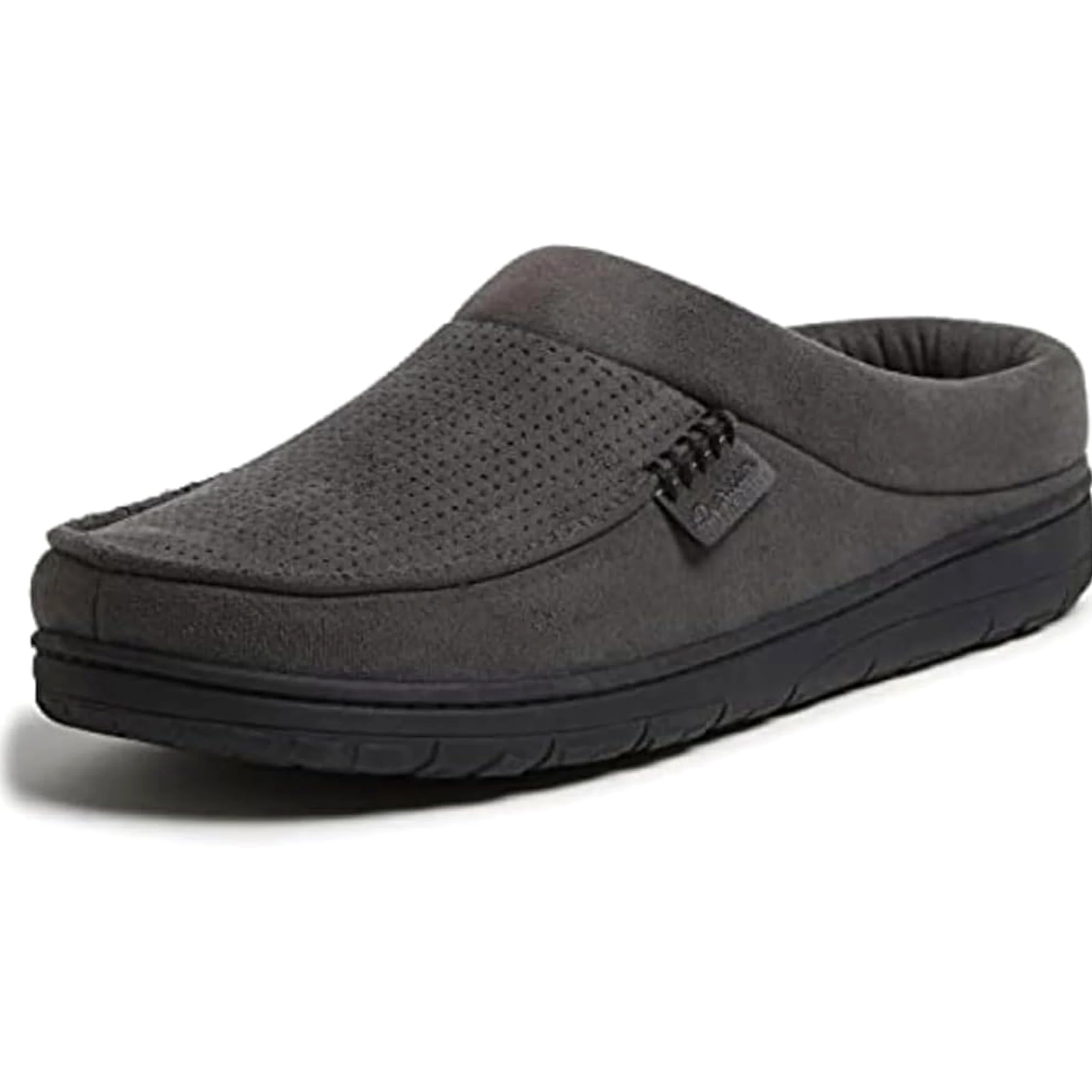 Dearfoams Microsuede Moc Toe Clog With Berber Cuff MocasínHombre