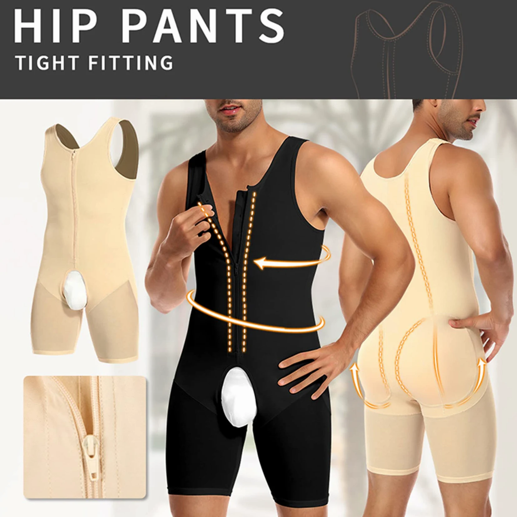 NLAVW Cuerpo de Hombre Shorts Shorts 4XL-6XL, Trainer de Cintura Body Pérdida de Peso Pérdida de Peso Control de la Barriga Completa Cuerpo Shaper