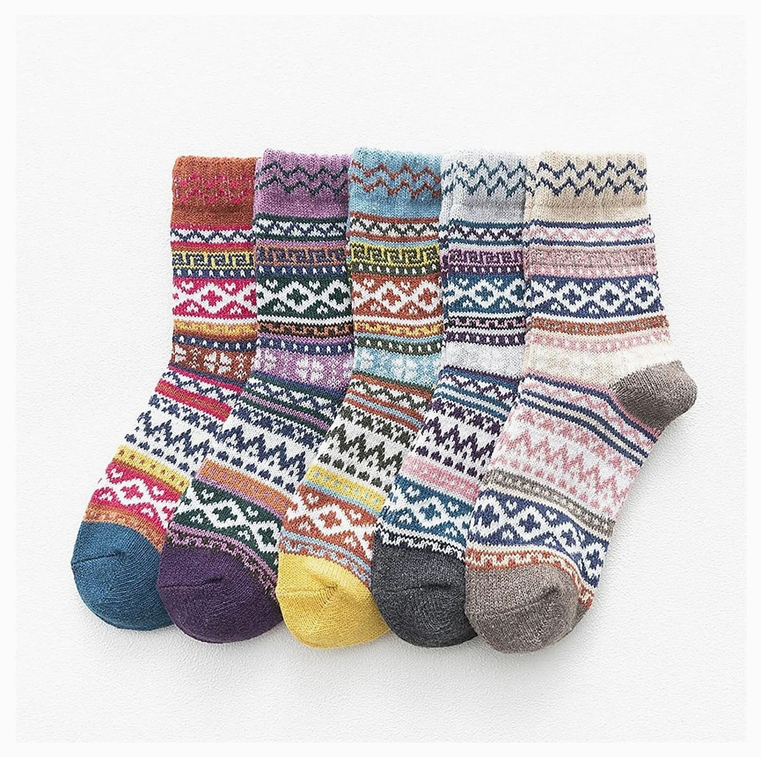 Calcetines Invierno 5 Pares De Calcetines De Invierno Para Mujer, Calcetines Cálidos De Regalo, Calcetines Cálidos Para Mujer, Calcetines Casuales Vintage Para Equipo Calcetines Termicos