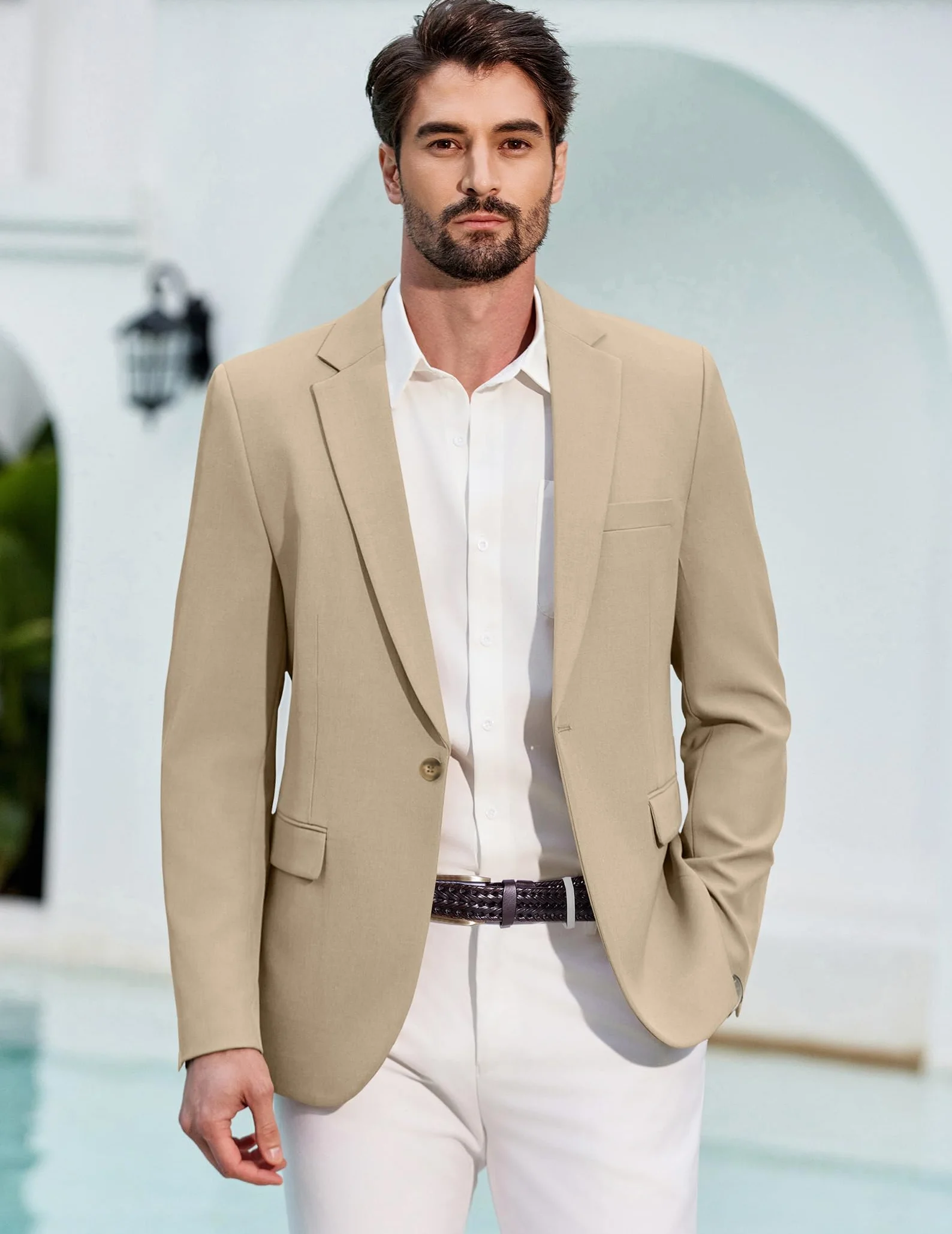 COOFANDY Hombres Blazer Sporty Casual Chaqueta 1 Botón Traje Negocios