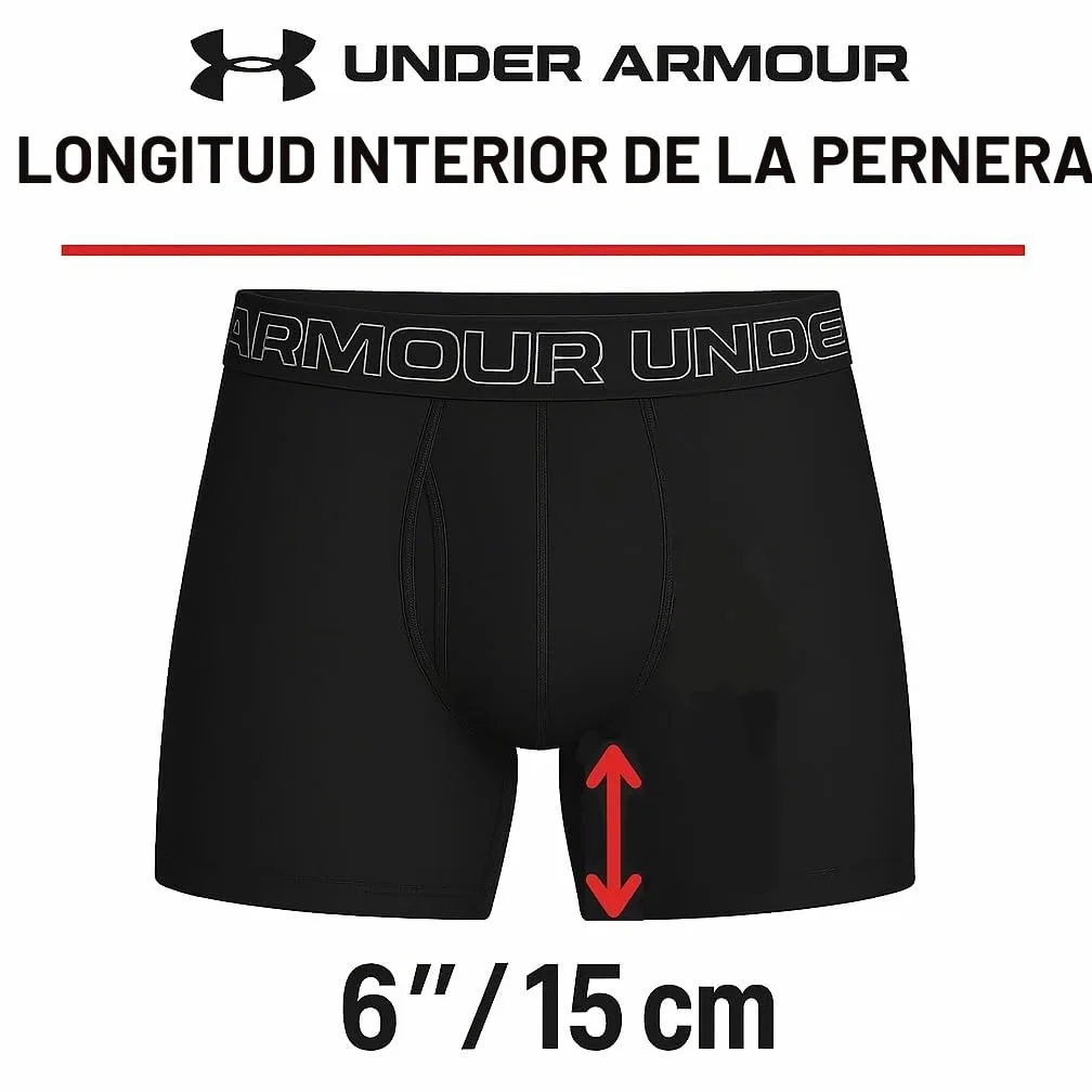 Under Armour Pack de 3 Bóxers Tech Performance para Hombre, Largo de Pierna de 15 cm – Transpirable, Absorbe la Humedad, Tacto Suave, Comodidad Todo el Día