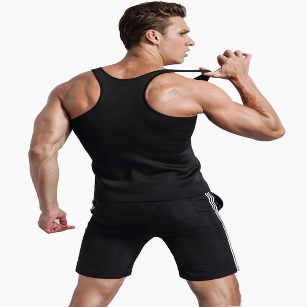 ORFOFE Chaleco Moldeador Compresión de Cintura en Neopreno para Hombre de Fitness y Soporte Muscular Talla Xxl Adecuado para Entrenamiento y Gimnasio