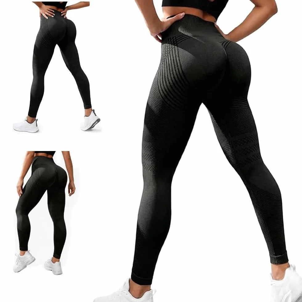 Leggings de compresión 3D anticelulitis para mujer, cintura alta, push up, drenaje linfático, gimnasio, scrunch, deporte, yoga, ropa deportiva, S-M-L
