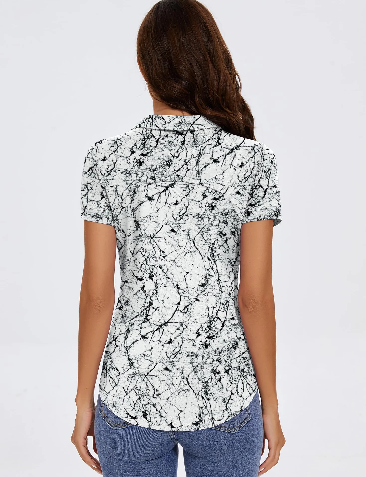 IECCP Polo de golf para mujer manga corta cuello algodón ligera absorbe humedad camiseta verano trabajo informal tenis 3 botones