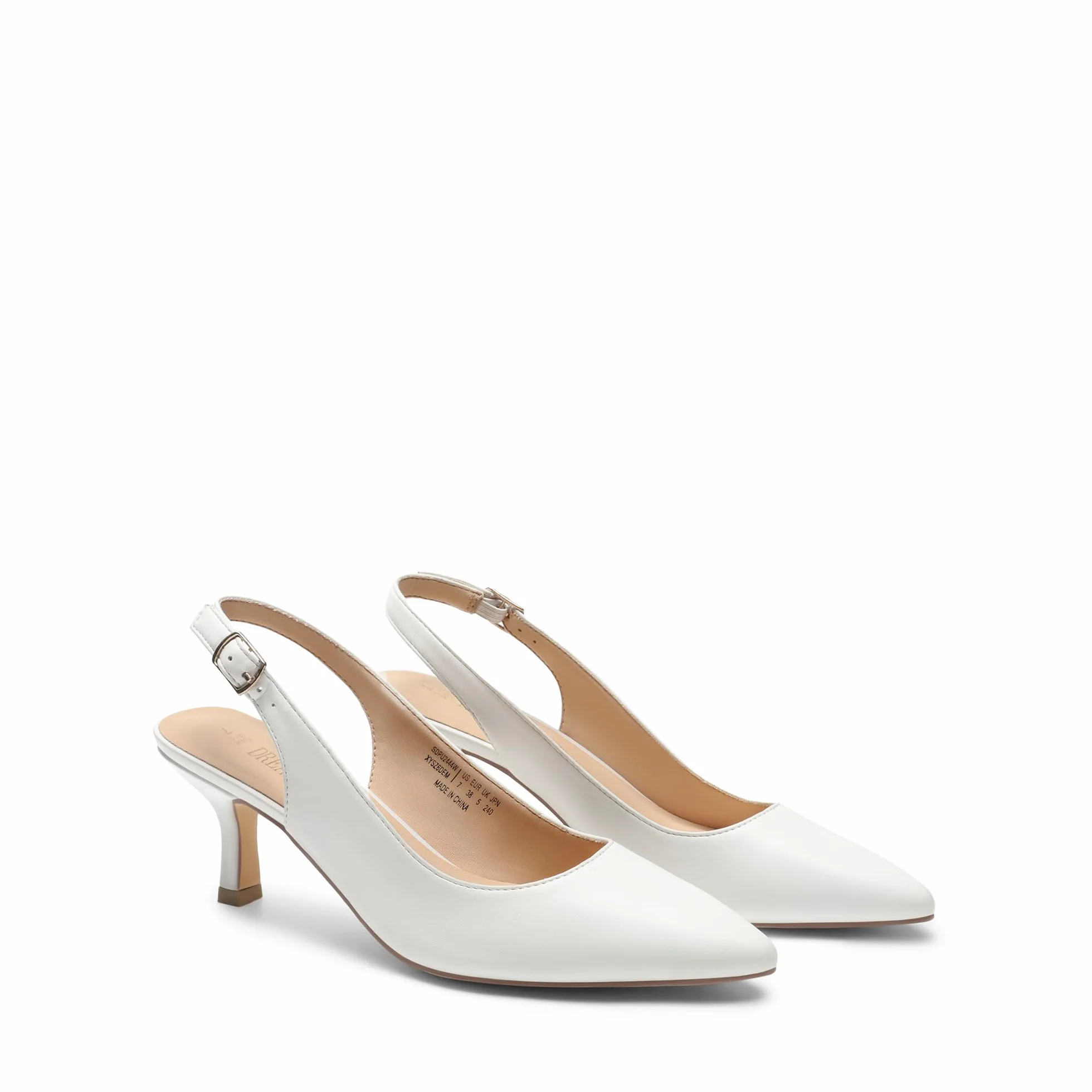 DREAM PAIRS Zapatos de Tacón Gato Clásicos Mujer Slingback PU