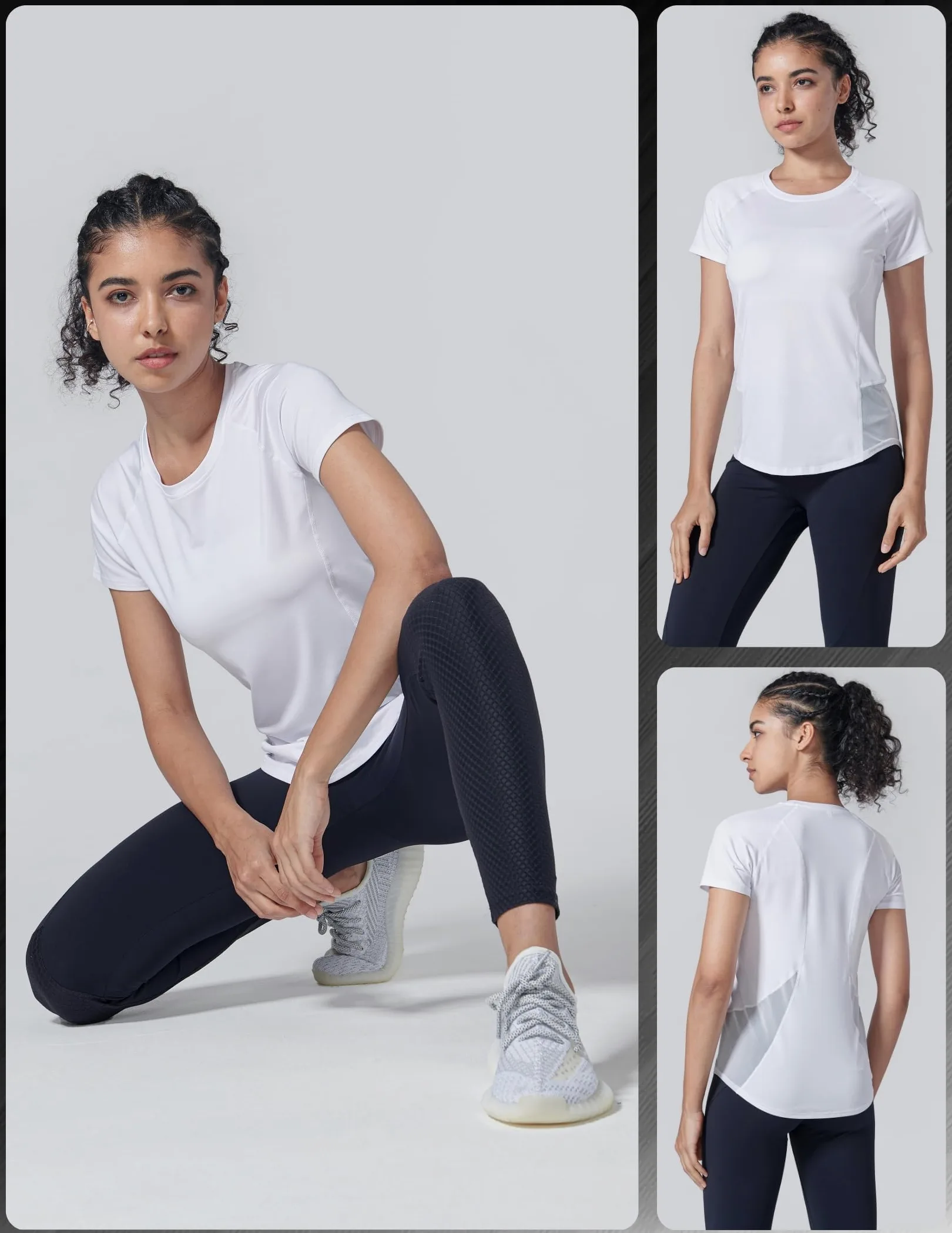 Paquete de 5: camisetas de manga corta para mujer, ajuste seco, camiseta de entrenamiento atlético para gimnasio, yoga, correr