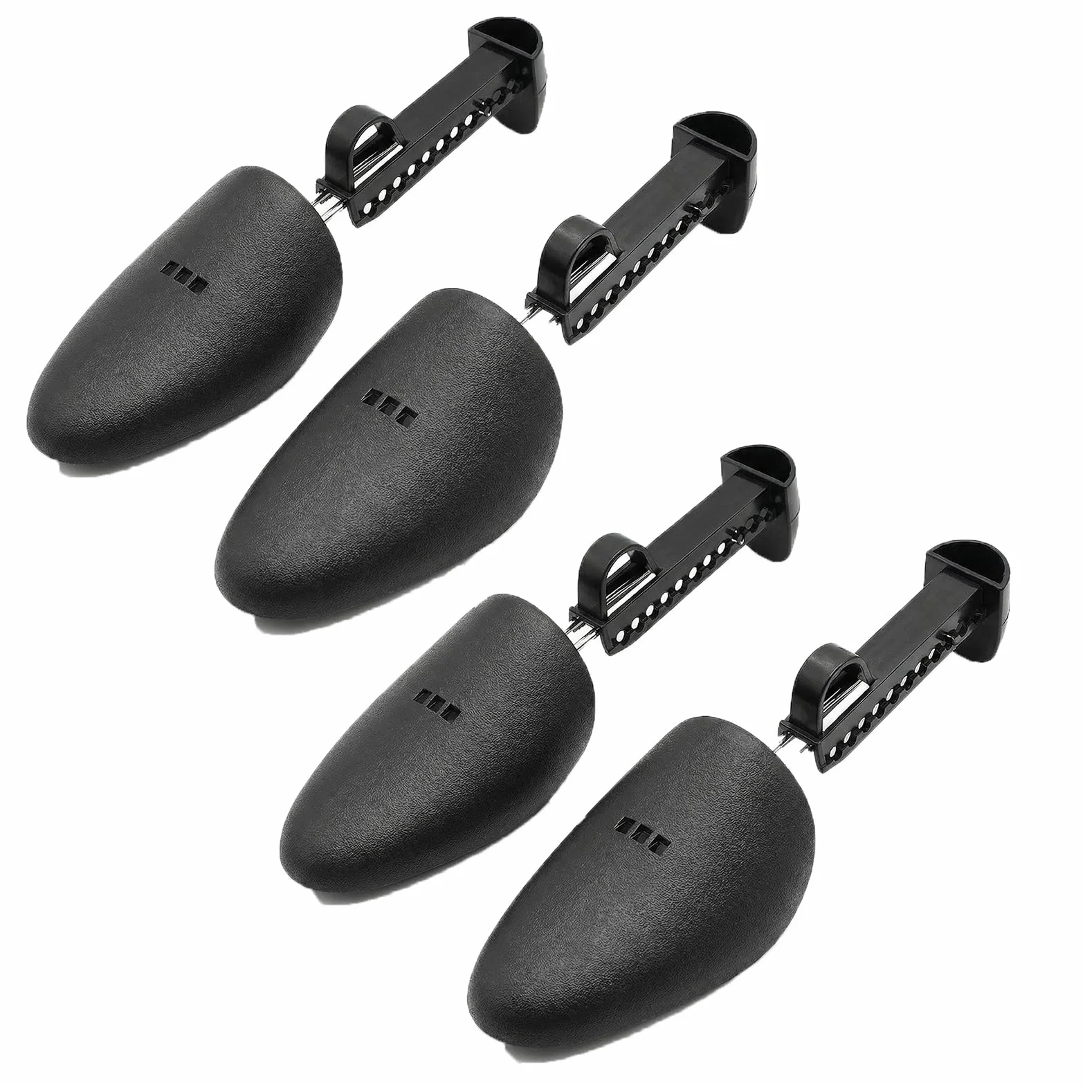 2 pares de plástico práctico de longitud ajustable para hombre, formador de árbol de zapatos, soporte para botas, forma de zapato, plástico para zapatos, tacones, zapatillas de deporte