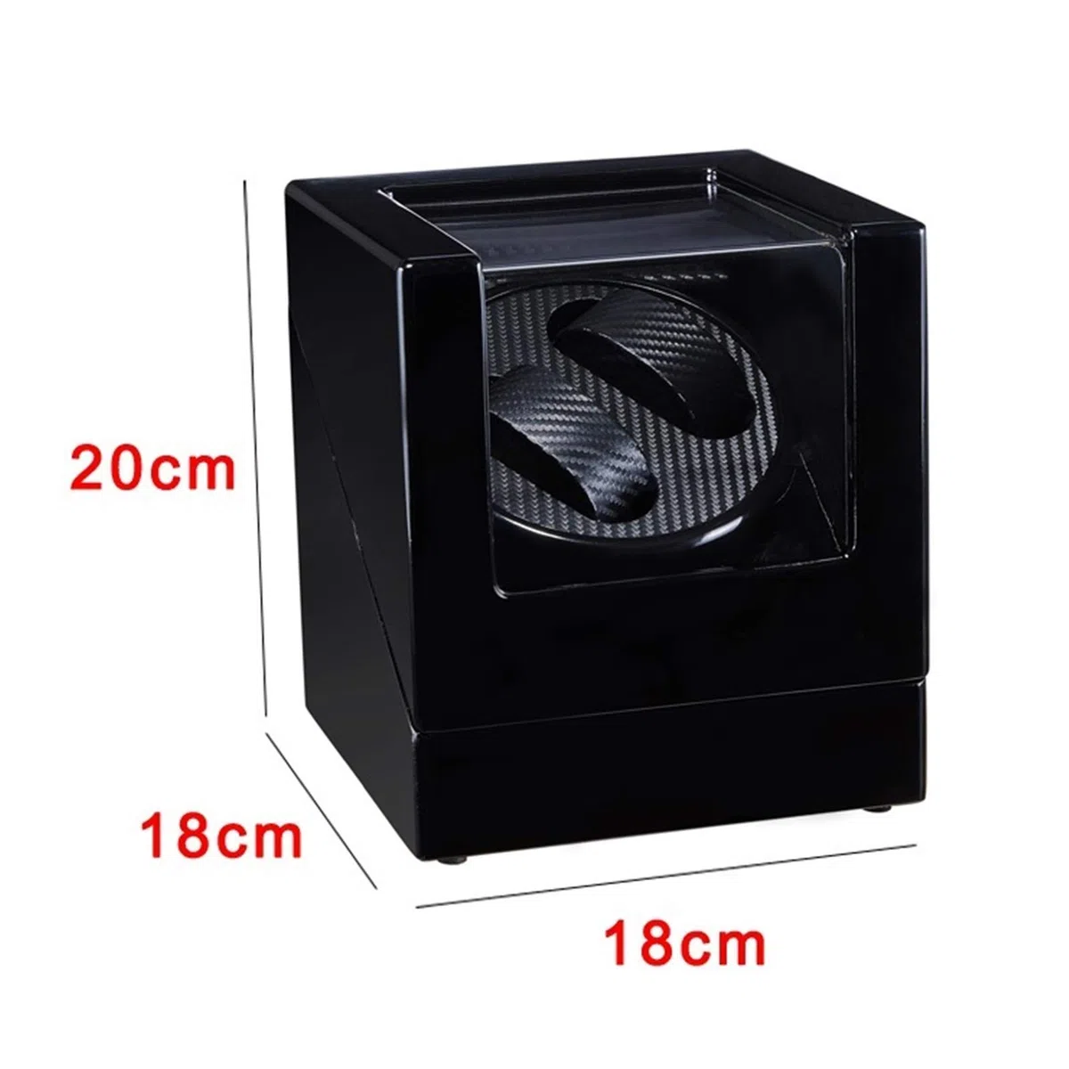 - Reloj mecánico de pintura de patrón de ébano de 2 dígitos Dispositivo de cuerda automática Caja de almacenamiento de reloj para hombres y mujeres Agitador de reloj antimagnético silencioso para el