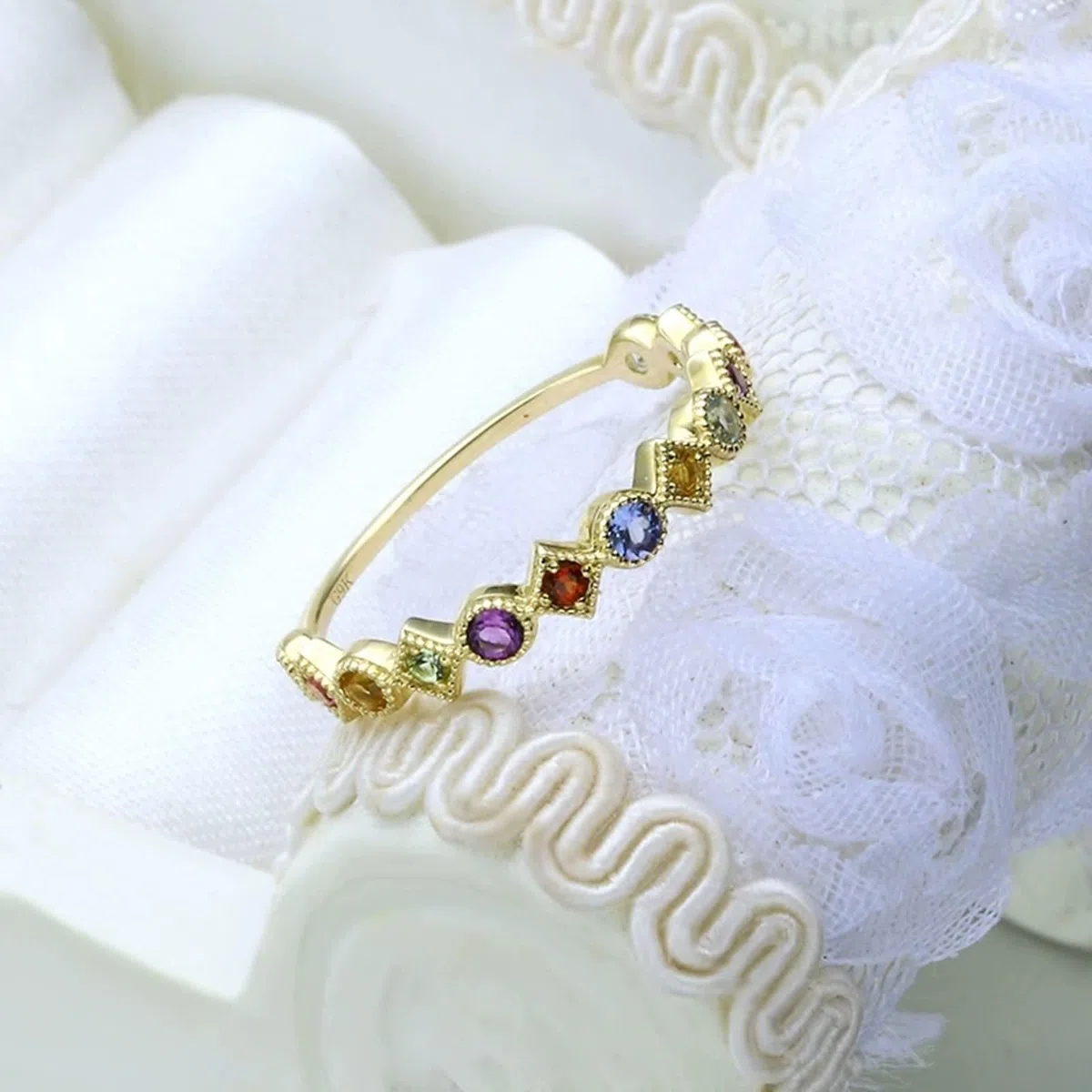 Beydodo Anillos Boda Oro Mujer 9 14 18 Kilates con Redondo con Cristal, Anillo Oro para Mujer Compromiso