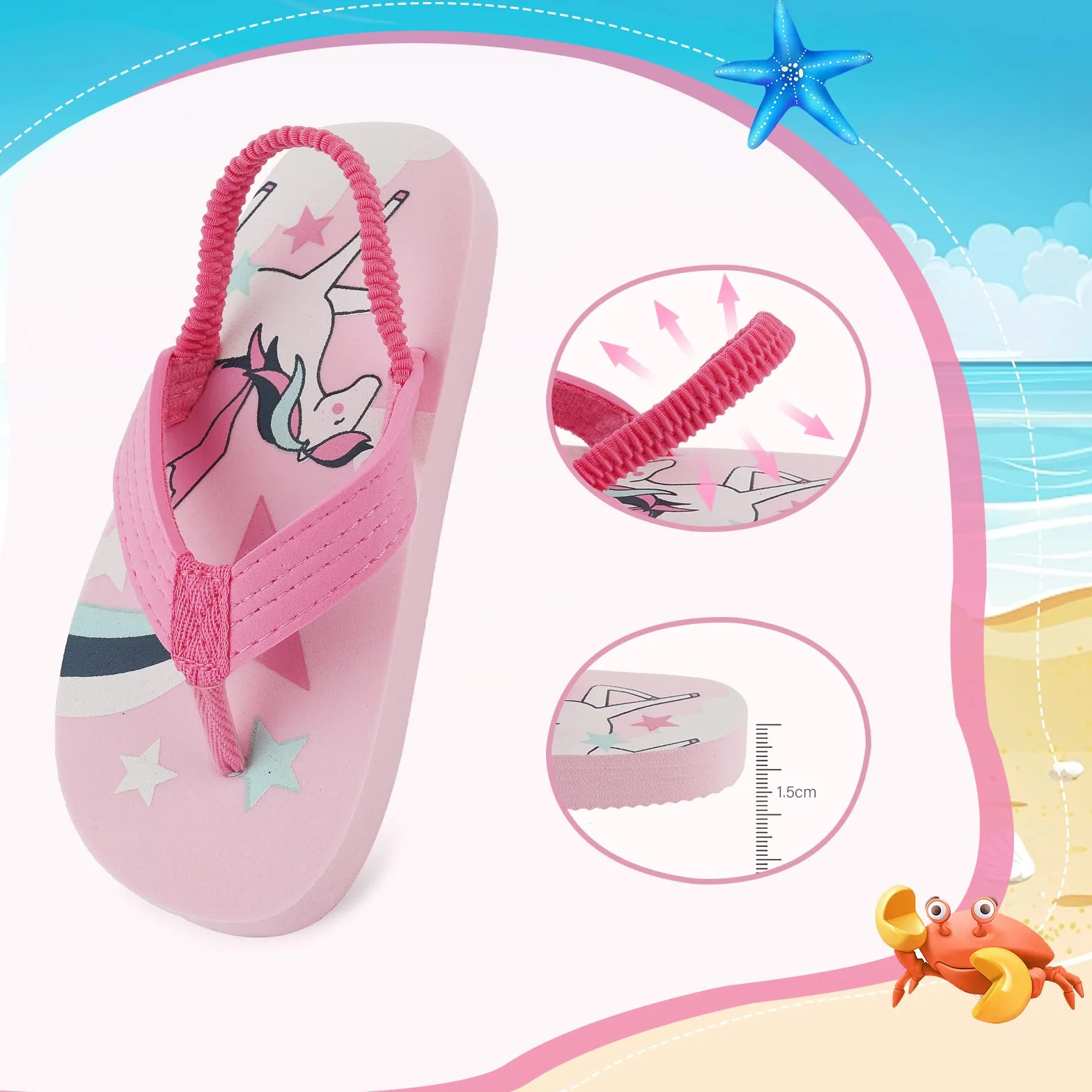 IEEILULU Chanclas Niño, Sandalias Piscina Unisex Niños Niñas, Ligera Cómoda Ducha Zapatilla