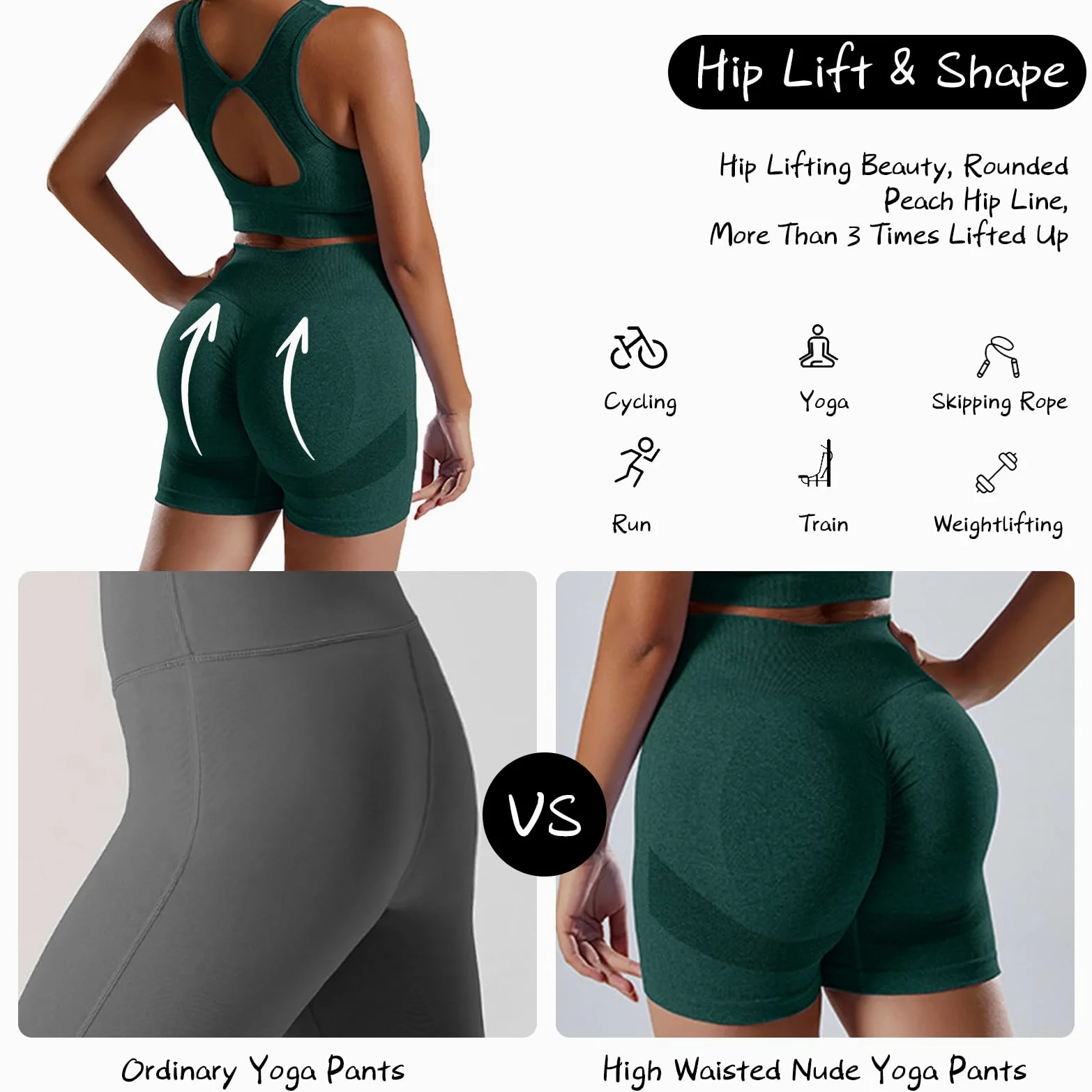 Conjunto Deportivo Sin Costuras Mujer Conjunto de Entrenamiento de 2 Piezas Elásticos Short de Cintura Alta Top Deportivo con Corte en la Espalda