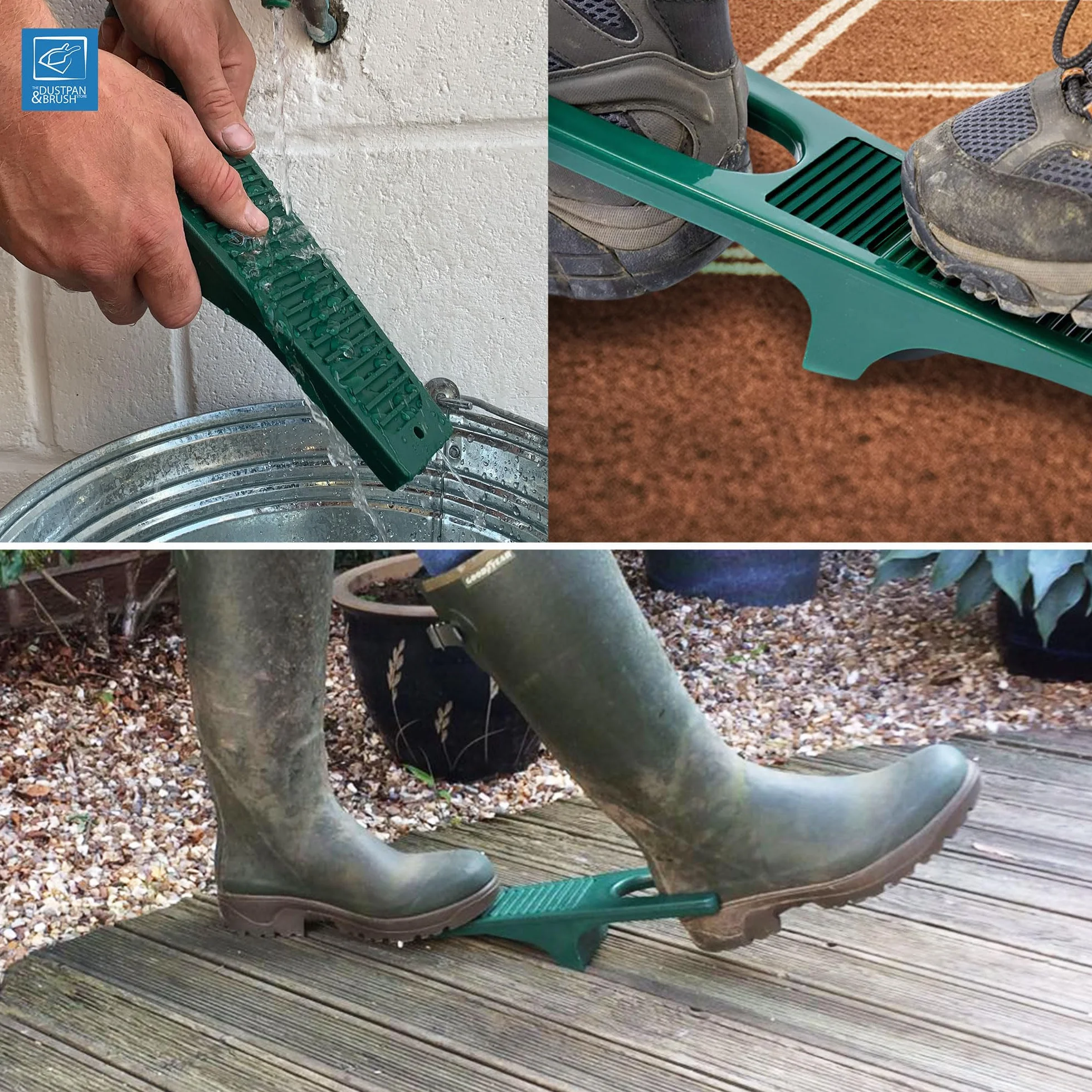 Extractor de botas de agua con rascador de construcción duradera, ideal para botas de equitación o caminar y zapatos de barro, color verde oscuro,