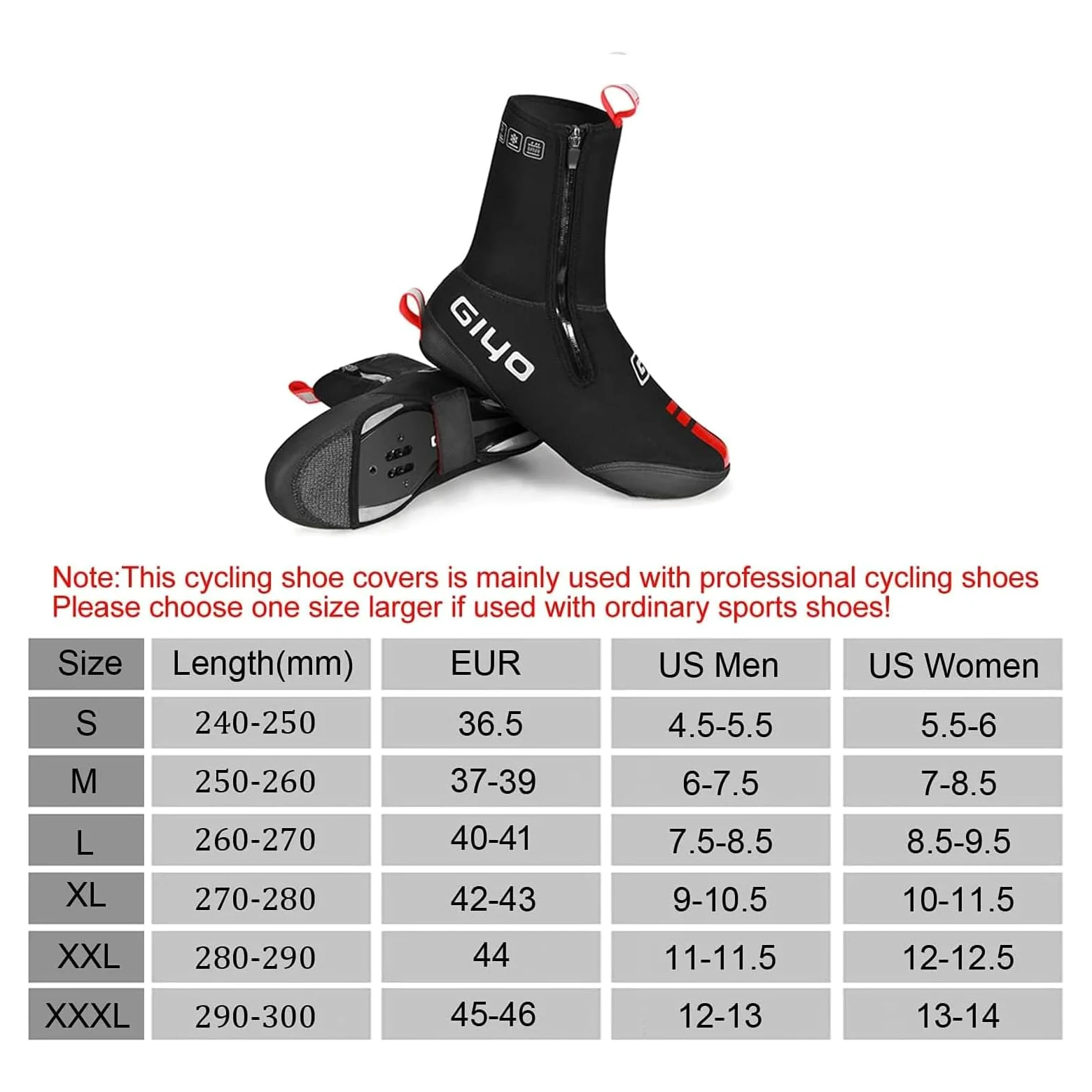 GIYO Cubrezapatillas de Ciclismo Invierno calentito Impermeables cubrebotas de Bici Comodos Ligero Protección térmica