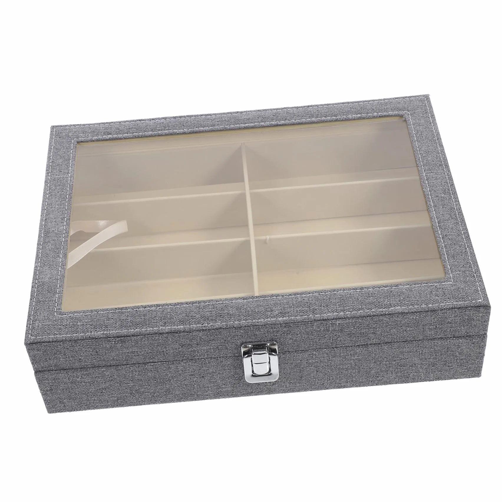 GLEAVI Caja para Guardar Gafas de Sol Tapa Transparente Organizador de Gafas de Sol de Compartimentos Estuche de Almacenamiento