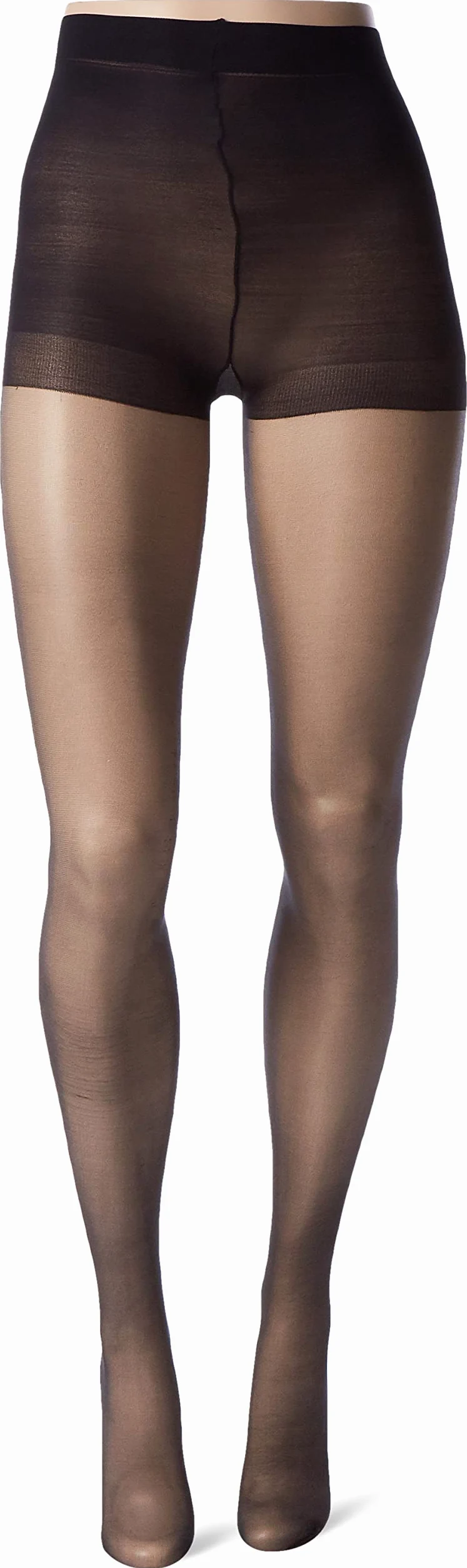 L'eggs Women's Silken Control Top Toe Panty Hose, Jet Black, A