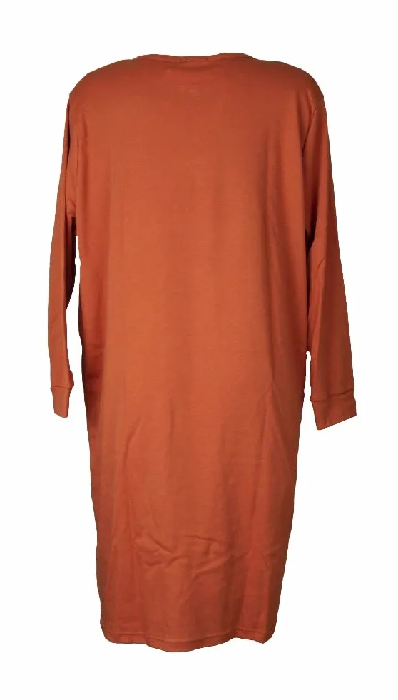 CRAZY FARM camisón de Mujer sobre Talla grande algodón Interlock Invierno Cuello tunecino artículo 15787, 2487 Prolunga Orange, XXL