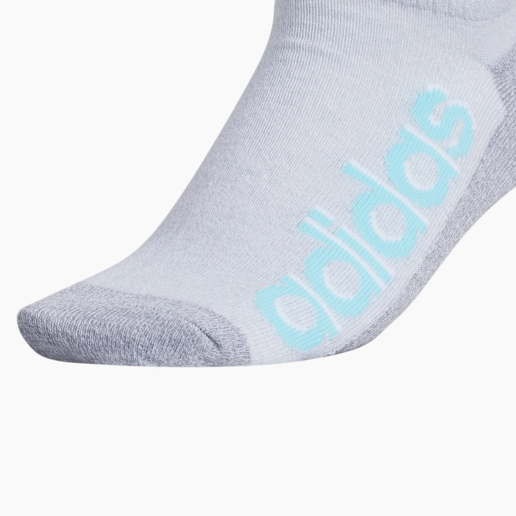 adidas womens Superlite Linear 3.0 No Show Socks (6-Pair), Grey/Bliss Blue/White, Medium