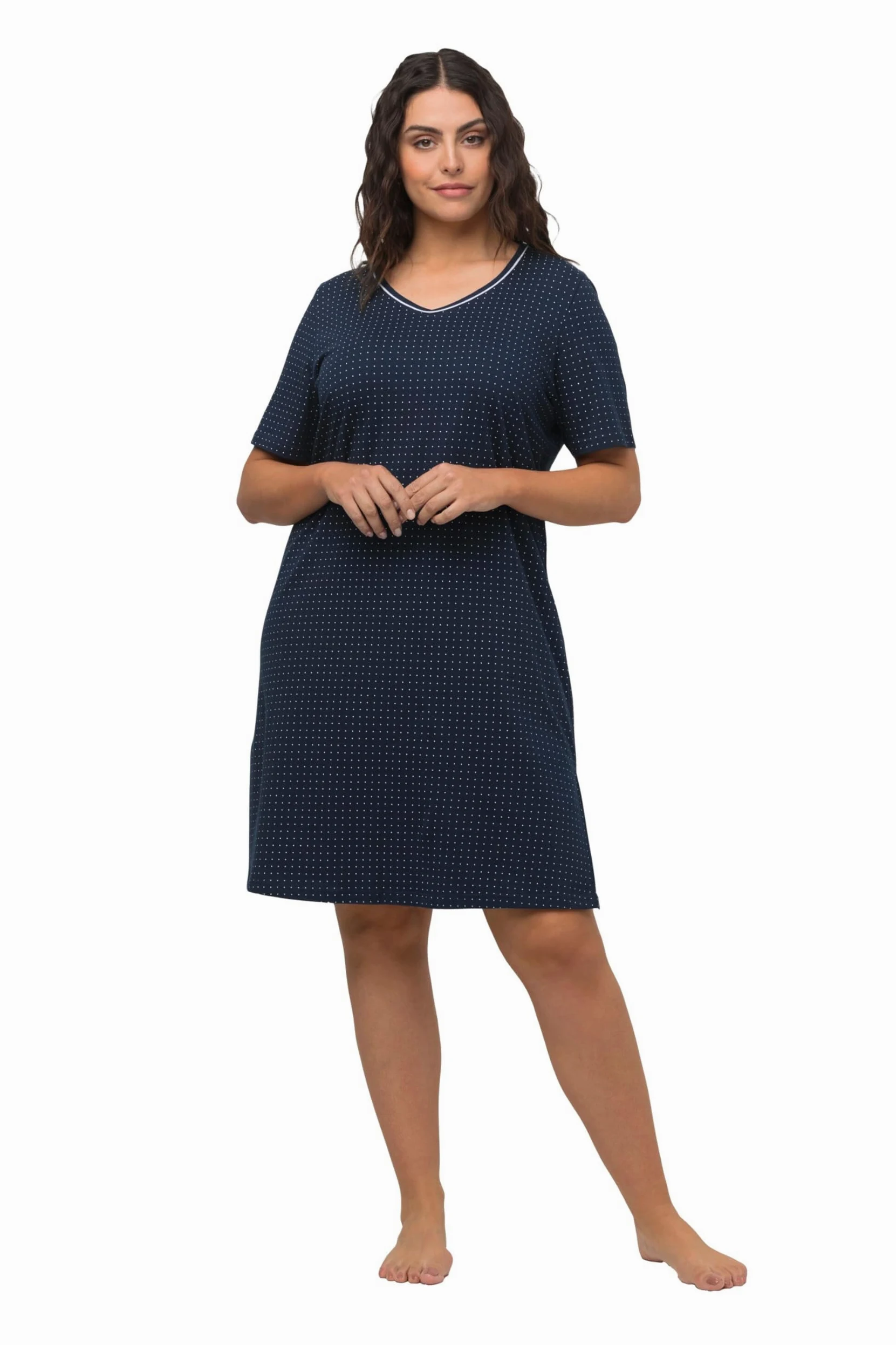 Ulla Popken 2 Piezas, Camisetas Grandes, Simples Y Puntos Camisón Mujer