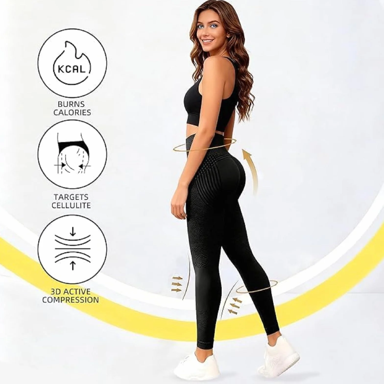 2 Pack Viva Cuerpo Leggings 3D Anticelulíticos Mujer,Leggings Anticelulitis 3D Compresión Reductores Lipedema,Leggins Anti Celulitis Deportivos Push Up, Mallas Anticelulitis Mujer Reductores Lipedema