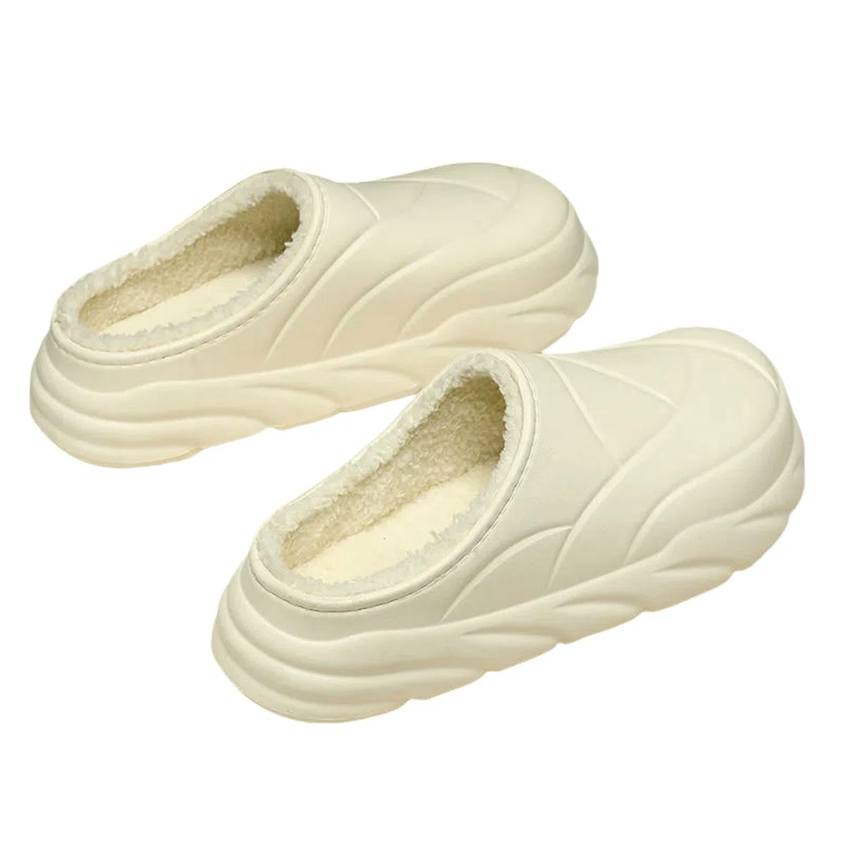 Pantuflas Zapatillas De Invierno Unisex, Sandalias para El Hogar, Zapatos Planos Interior Mujer, Suaves Hombre, Moda Antideslizante Dormitorio-001-beige-42-43