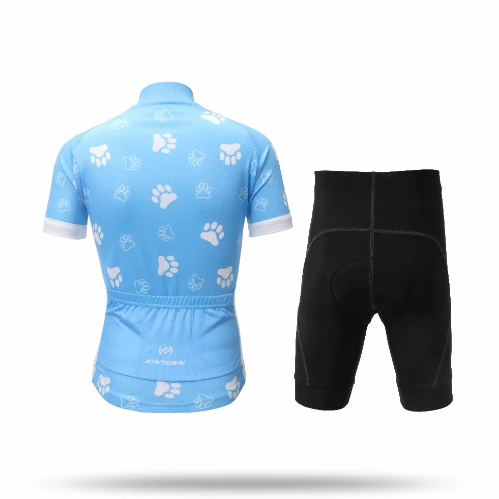 Niños Niñas Conjuntos Maillots de Bicicleta Top de Manga Corta + Pantalones Traje de Ciclismo