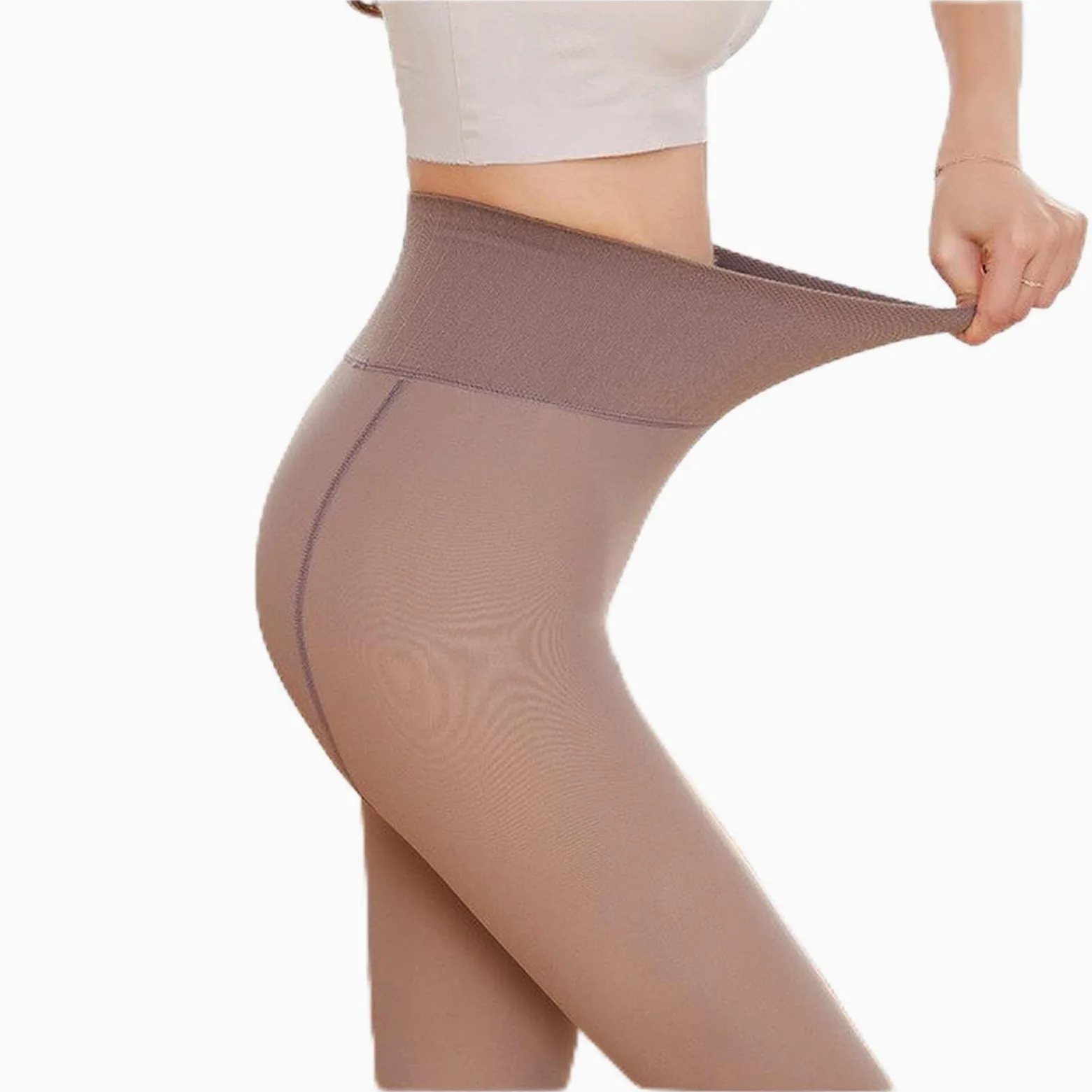Panty Compresion Mujer 220 g de espesos de invierno más terciopelo medias cálidas medias pantyhose femme medias sexy alta cintura otoño Pantys Mujer (Color : Grey, Size : B)