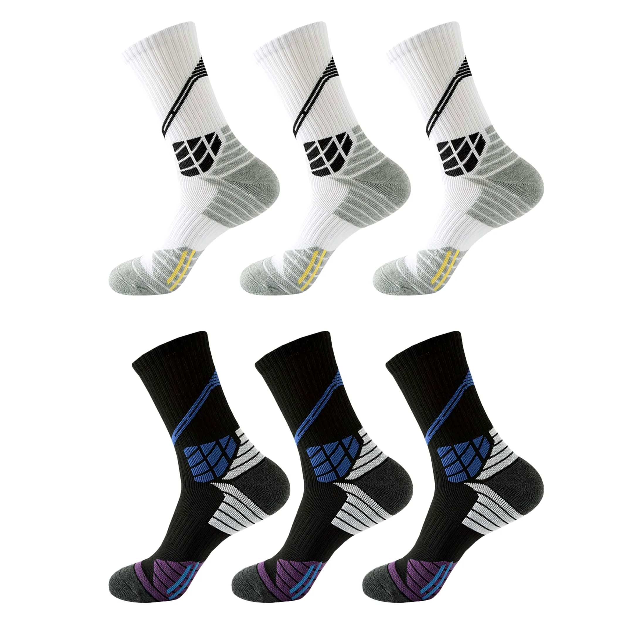 Calcetines deportivos de baloncesto que absorben la humedad, calcetines tobilleros para hombre y mujer, 1/5/6 pares