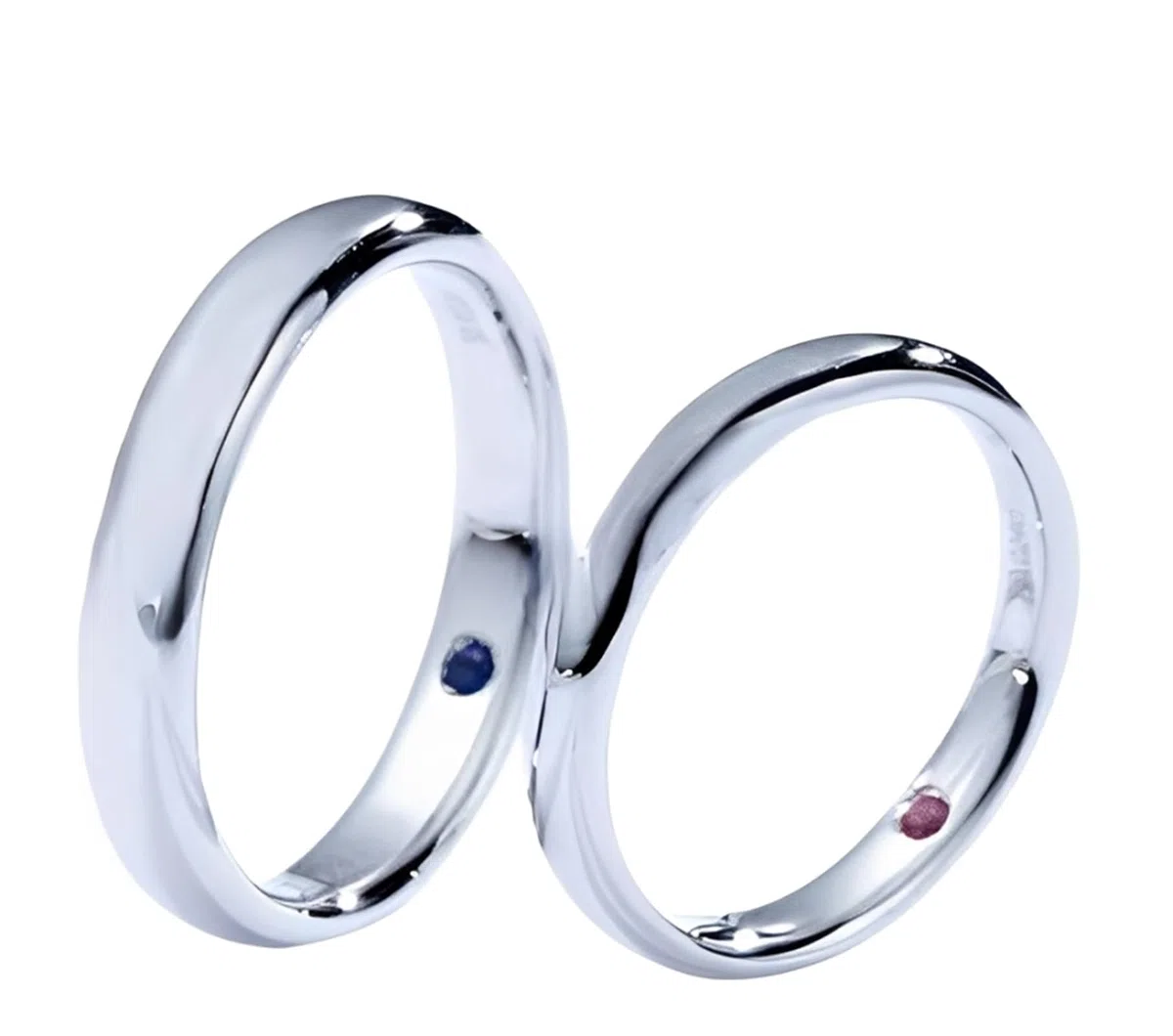 Anillo de oro blanco para hombres 375 auténticos, anillos de compromiso con zafiro de 0,03 quilates de 3,8 mm, anillo de boda de oro auténtico de 9 quilates, tamaño 67 (21,3)