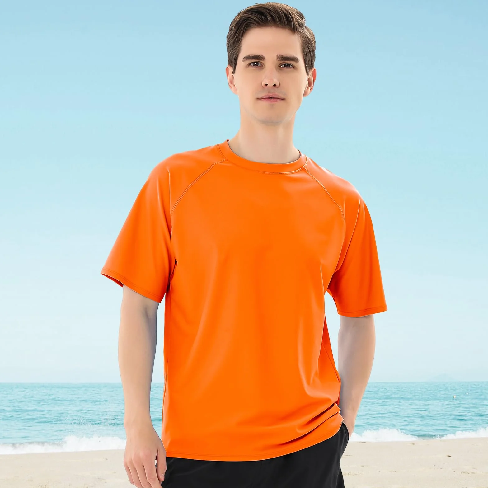 2 Piezas Camiseta Protección Solar Hombre con Manga Corta UPF 50+ Camiseta Anti UV Traje de Baño de Rashguard Camisa Deportiva Secado Rapido para Adultos