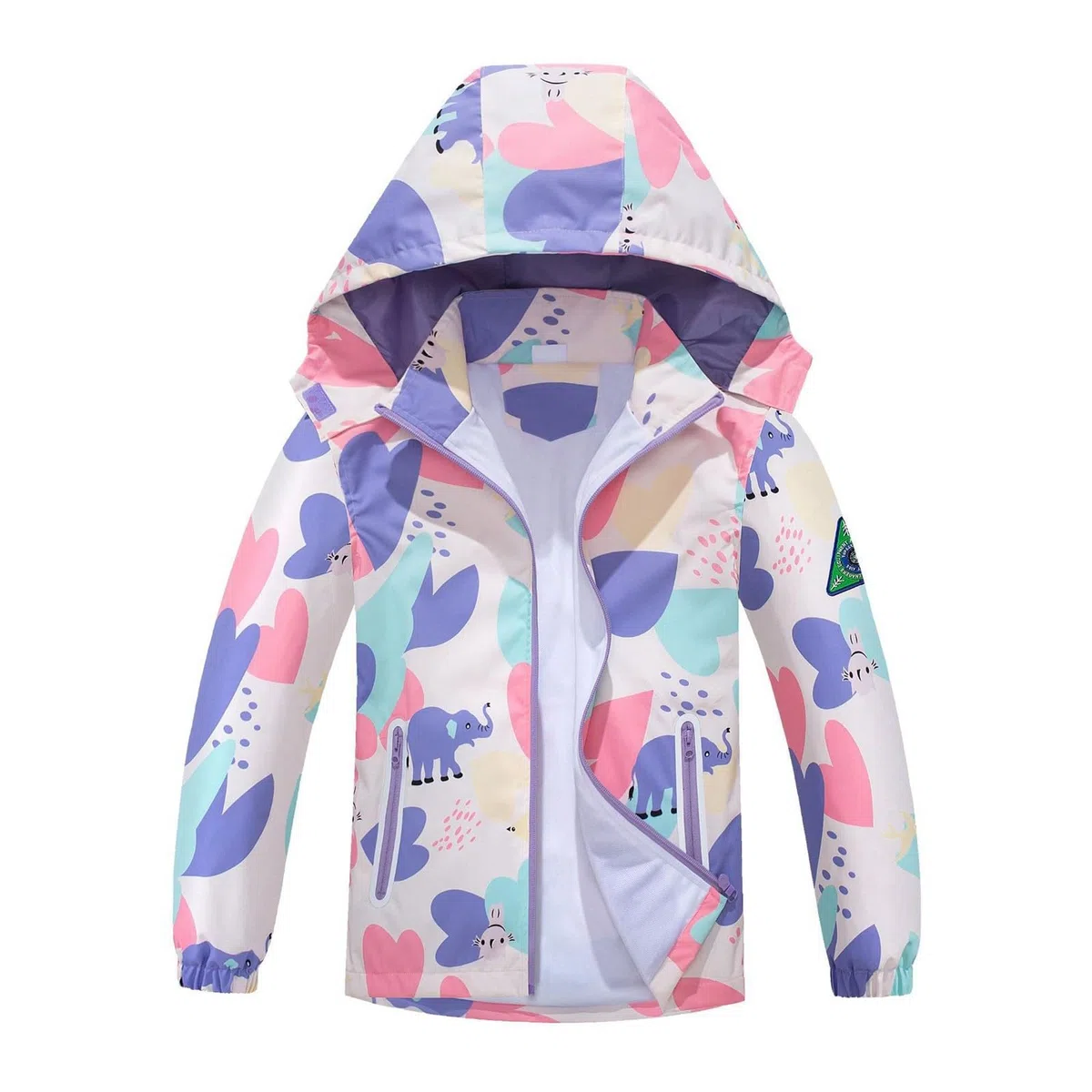 Genérico Poncho Impermeable NiñO,Chaqueta Cortavientos para NiñAs con Capucha Desmontable Ligera Y CóModa Ideal para El Colegio para OtoñO E Invierno