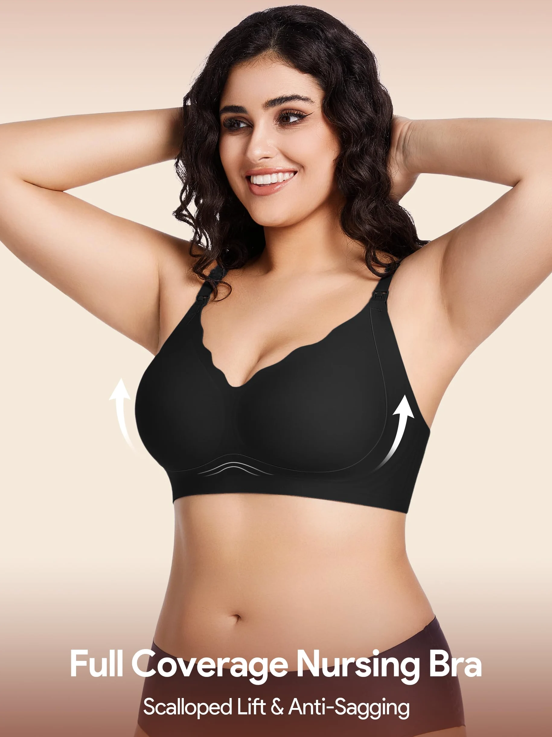 HBselect 3Pack Sujetador Lactancia, Sujetador de Lactancia Sin Costuras | Sujetador de Lactancia Maternidad sin Costuras con Extensiones,Brasier de Maternidad sin Aros para Extracción & Lactancia