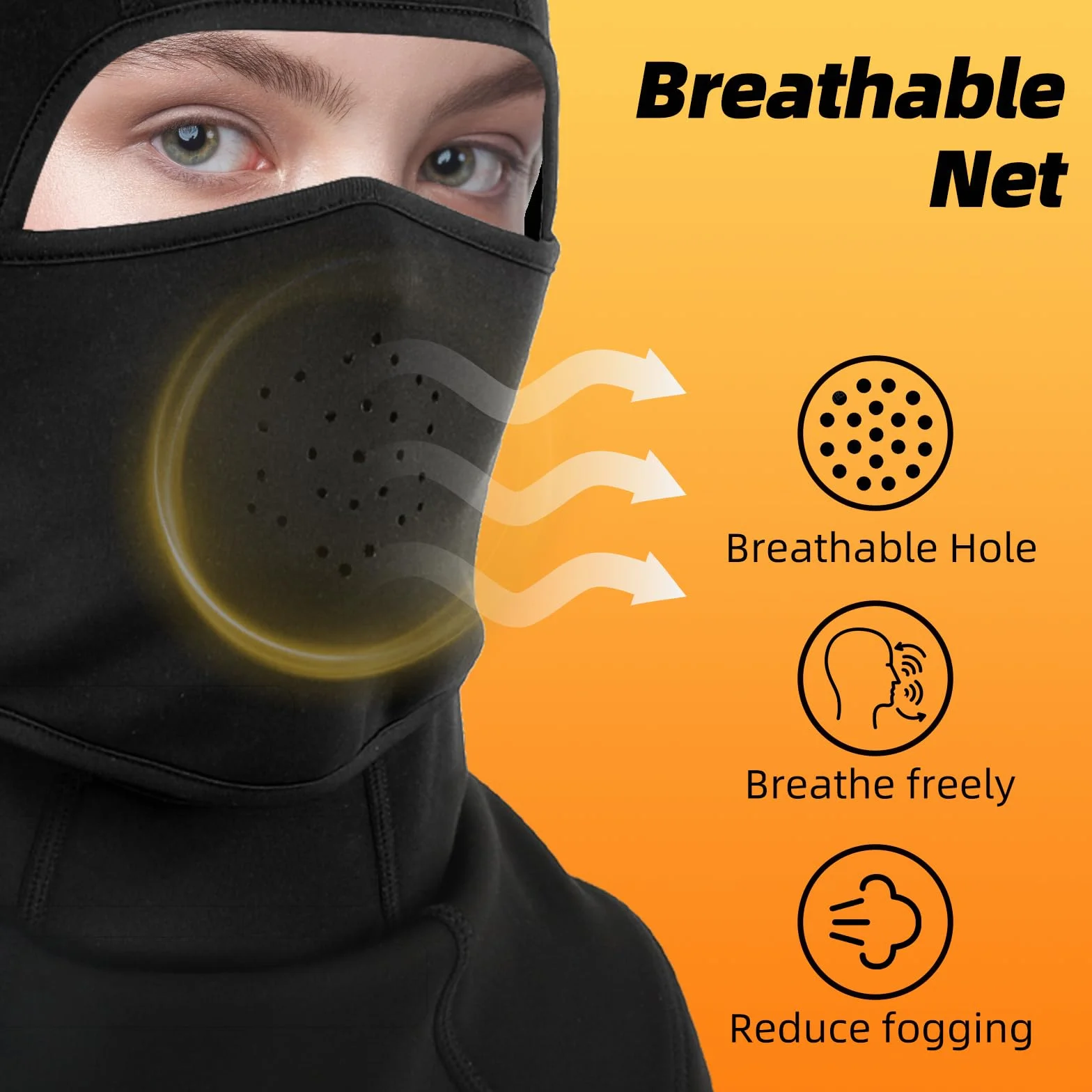 Kids Balaclava Ski Mask Movable Face Mask for Boys Girls Cold Weather Neck Warmer
