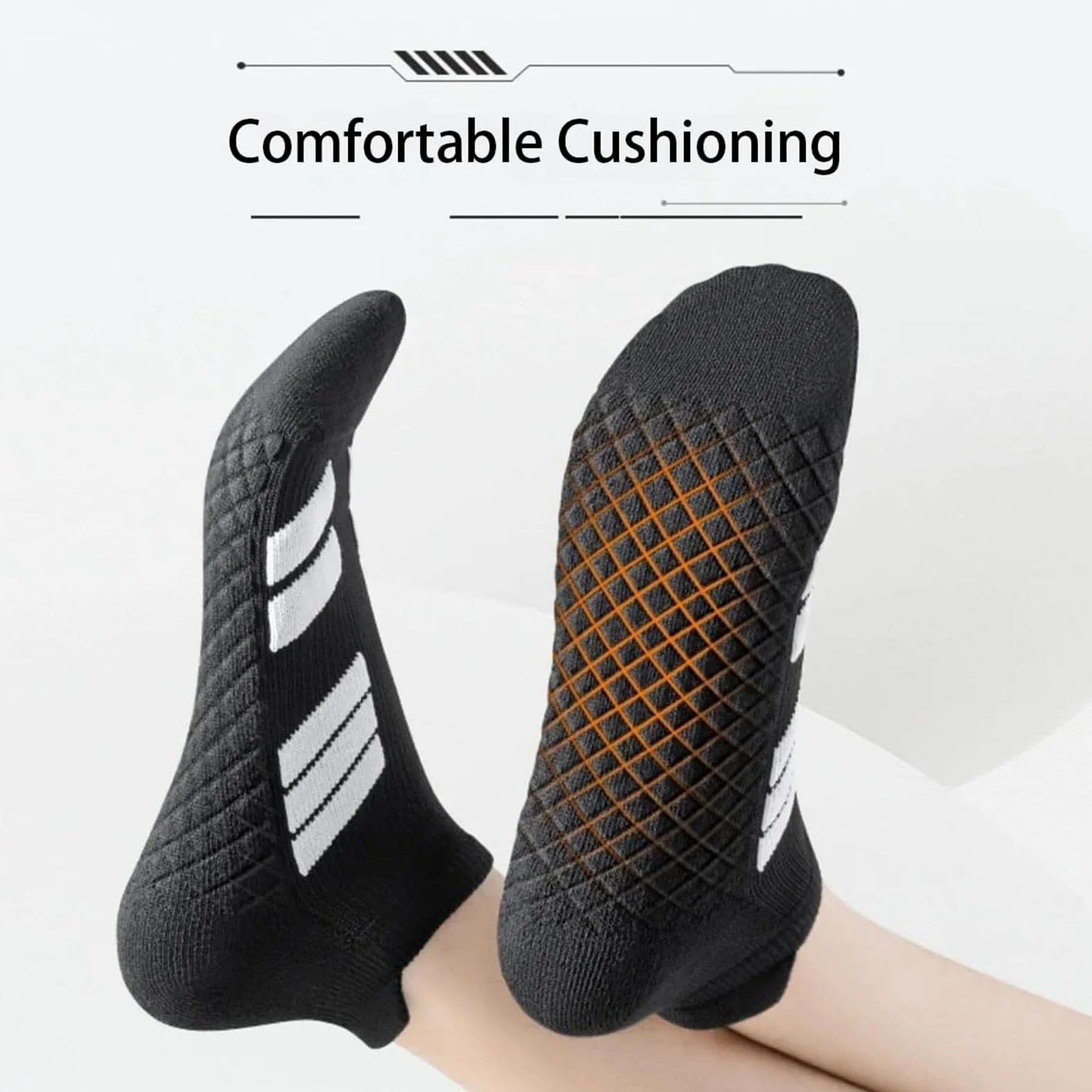 Upliftjoys - Calcetines deportivos unisex de corte bajo, transpirables, absorben el sudor, antideslizantes, gruesos, para correr y entrenar