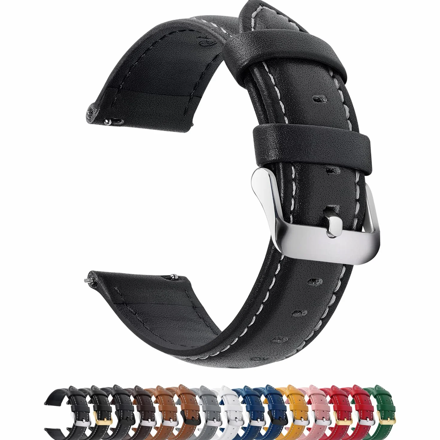 Fullmosa Correa Reloj 22mm, Correa de Cuero Vintage Reemplazo Compatible Con Garmin Forerunner 255/265,Samsung Gear S3 Classic/Frontier/Galaxy Watch 46mm