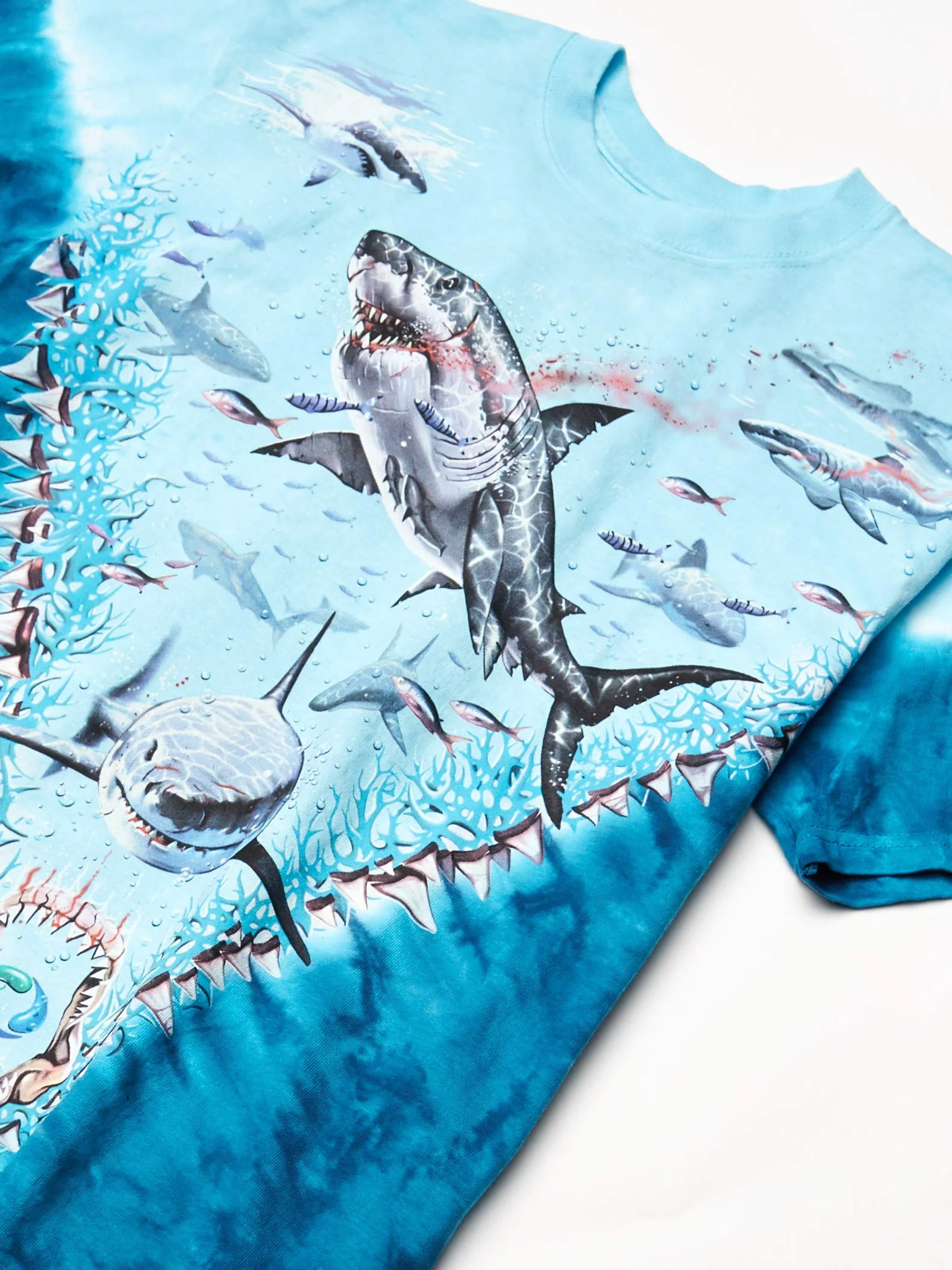 Liquid Blue Great White Sharks T-Shirt Camiseta Hombre (Pack de 1)