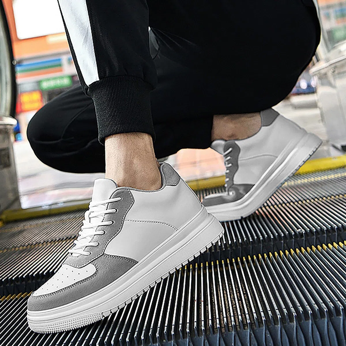 Zapatillas informales para hombre con suela de altura ajustable invisible, antideslizantes, transpirables, modelo unisex para mayor comodidad, estabilidad, disponible en tres alturas