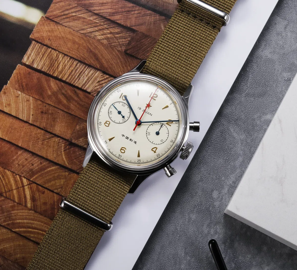 SEAKOSS Original 1963 - Reloj de pulsera para hombre, 38 mm, movimiento piloto ST1901, cronógrafo, mecánico, acero inoxidable, cristal acrílico, espejo abovedado, analógico, casual, relojes de vestir,