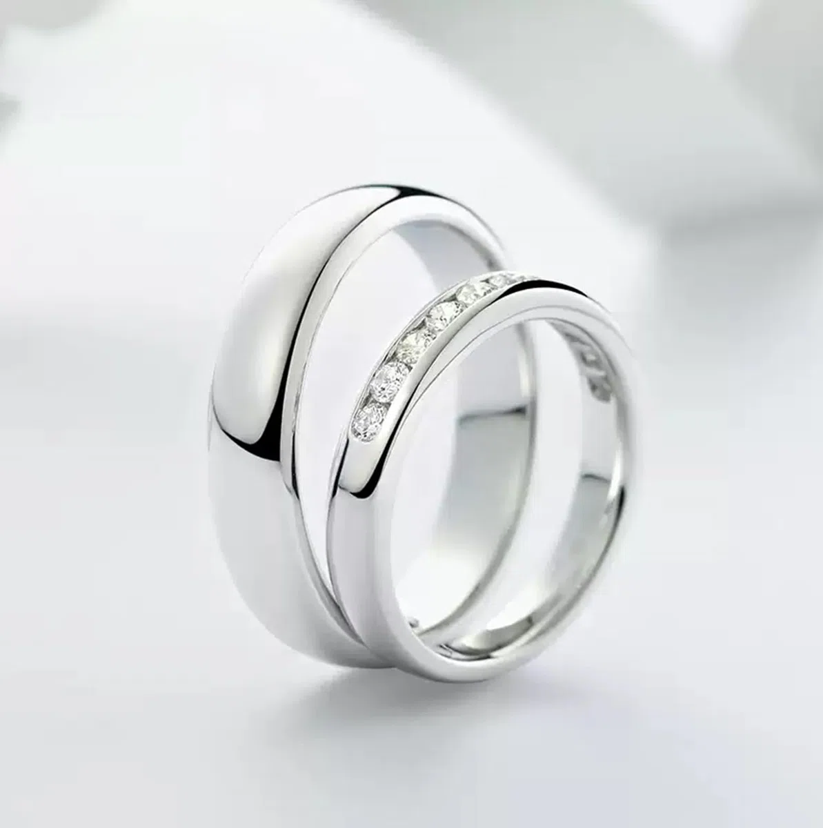 Wycian Anillo Hombre Boda Anillos Boda Plata Oro Blanco de 14 Quilates Polaco Talla 13,5 Sólido No Chapado Actualización 3.0 para Señoras Cumpleaños Joyas