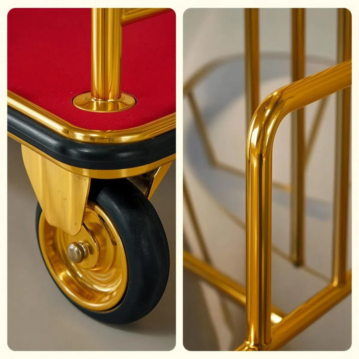 Carro Portaequipajes de Hotel Carrito Maletero Carro de Equipaje Carrito de Botones con Estructura Vertical para Manejo Cómodo y Seguro Adecuado para