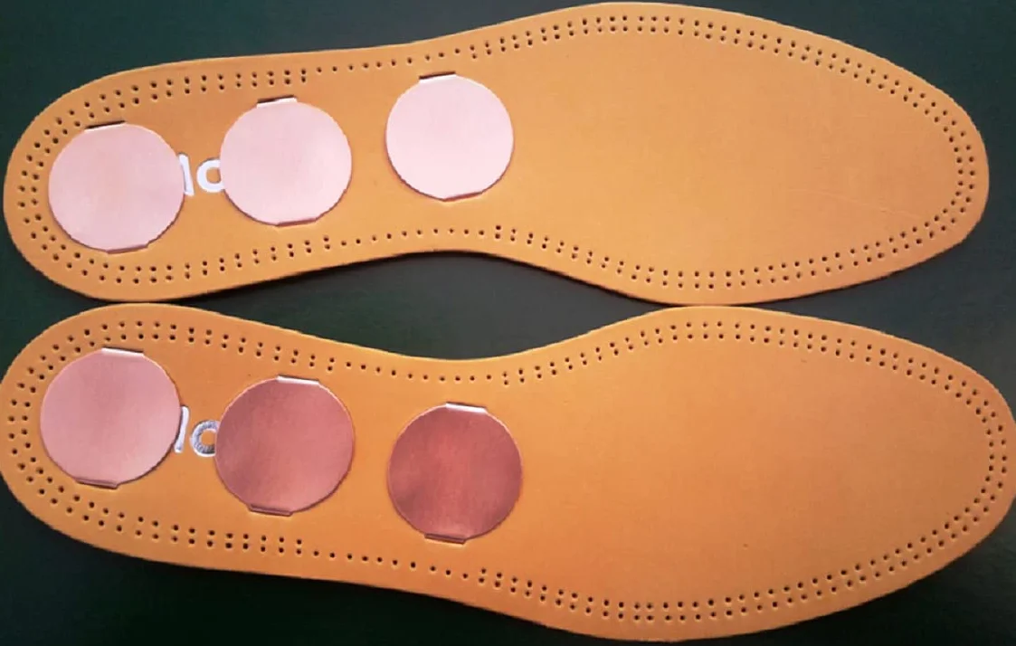 Sabona Plantillas de cuero de cobre 37, unisex, beige, terapéuticas, de longitud completa, antimicrobianas