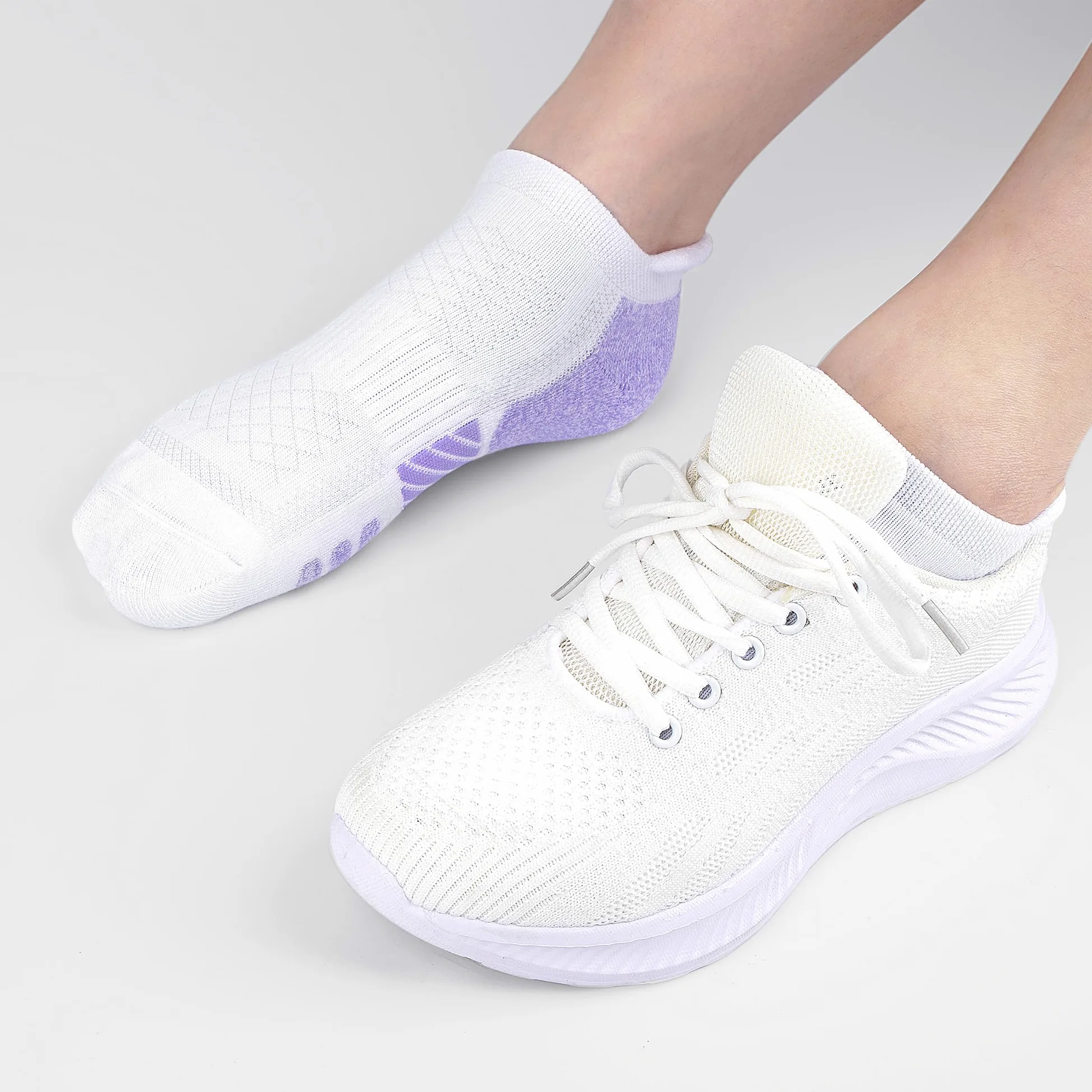Calcetines tobilleros deportivos acolchados para mujer, 6 pares