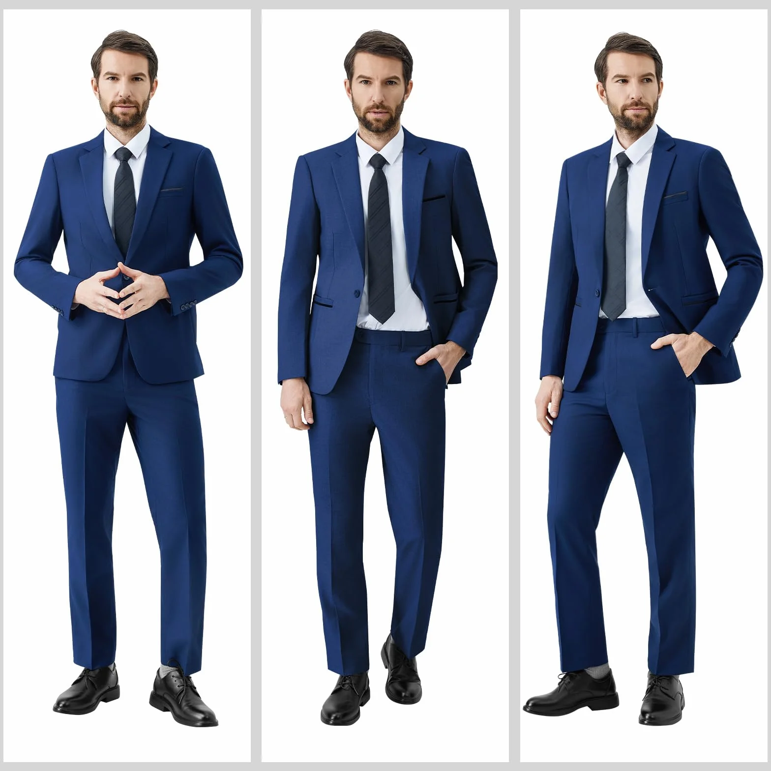 Traje de Hombre de 2 Piezas Slim Fit Traje de Boda de Negocios con Un Botón
