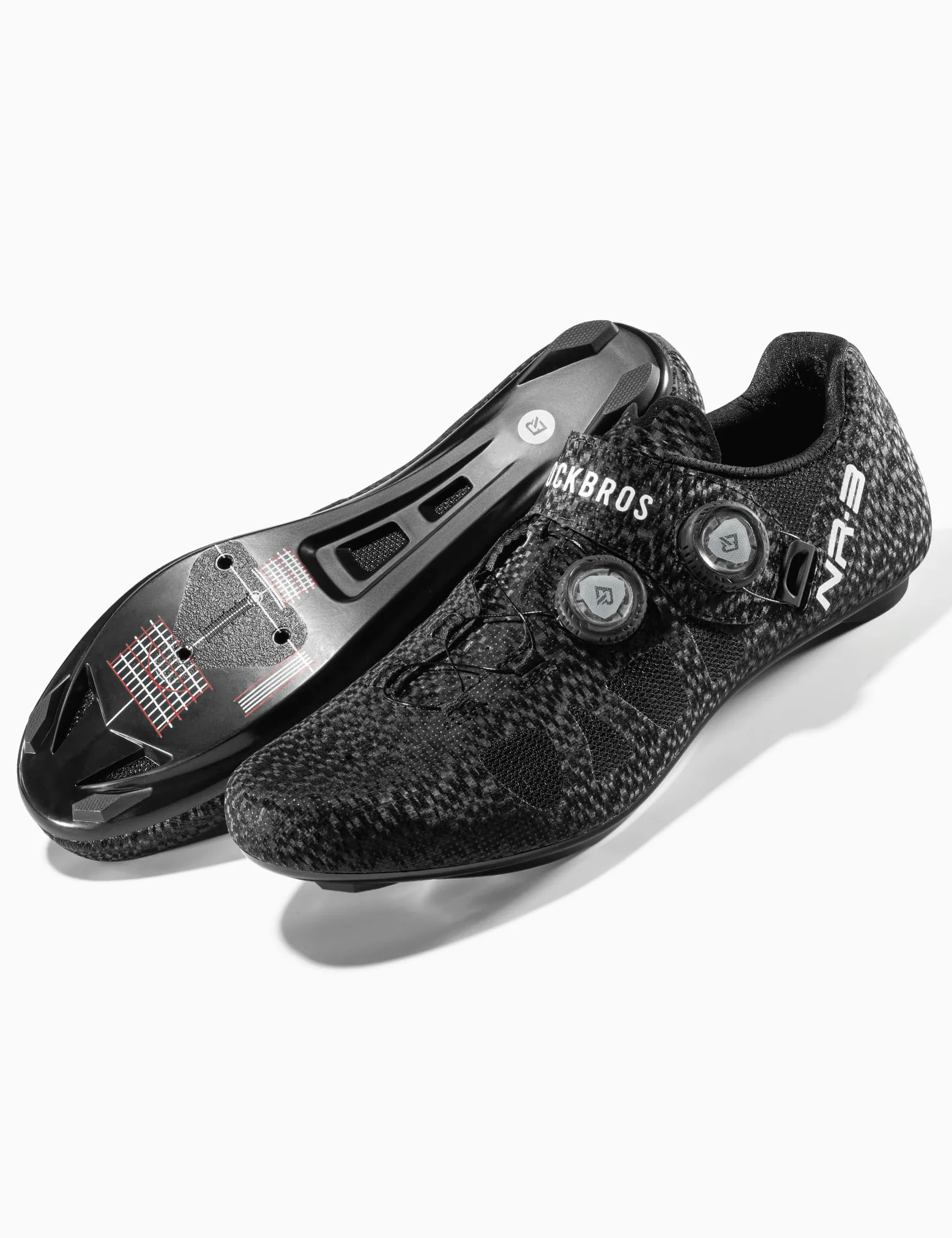 ROCKBROS Zapatilla de Ciclismo para Hombre y Mujer, Zapatos Bicicleta de Carretera MTB Compatible con Calas SPD-SL/KEO, Calzado con Suela de Nailon para Competición y Entrenamiento