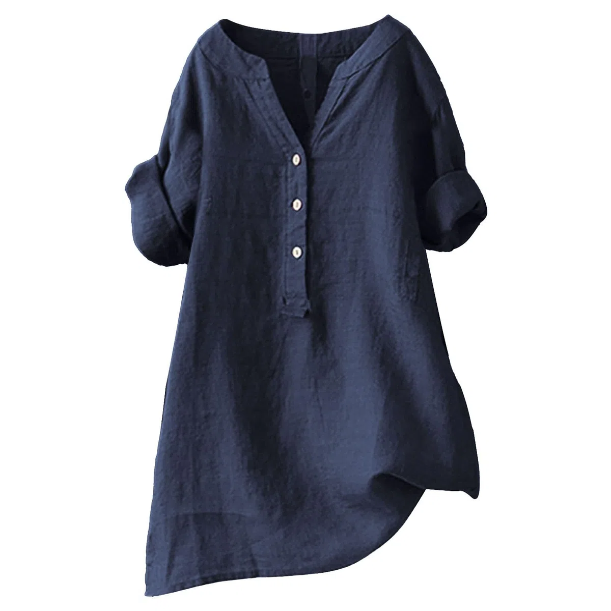 Camisetas Basicas Mujer Manga Larga Algodón y Lino Primavera Verano Moda Color Sólido Blusa de Mujer Informal Cómodo Deportivo Túnica Trabajo de Oficina Fiesta Original Tops