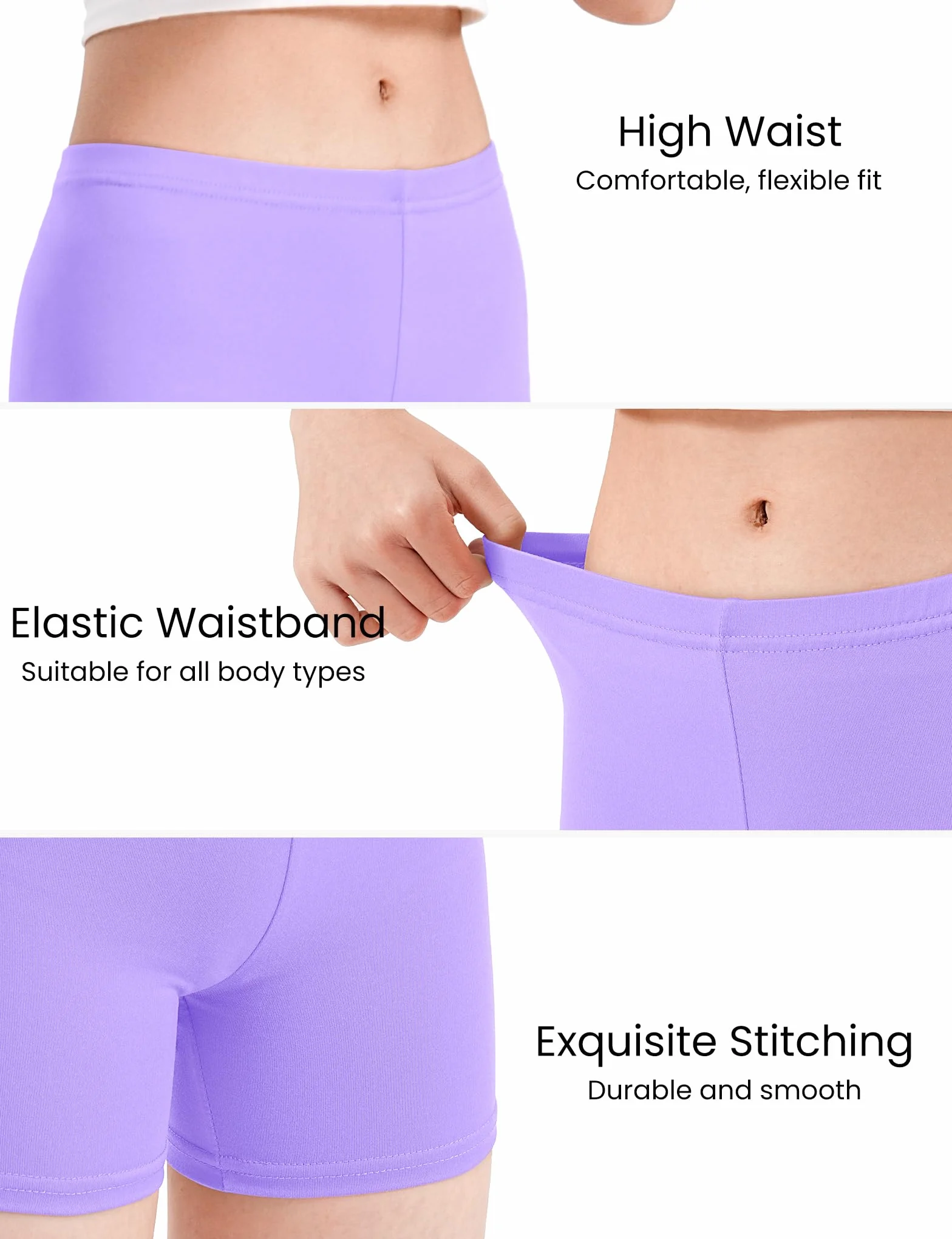 Auranso Leggings Cortos Niñas Pantalón Shorts Deportiva Mallas 2-10 Años,Pack De 8