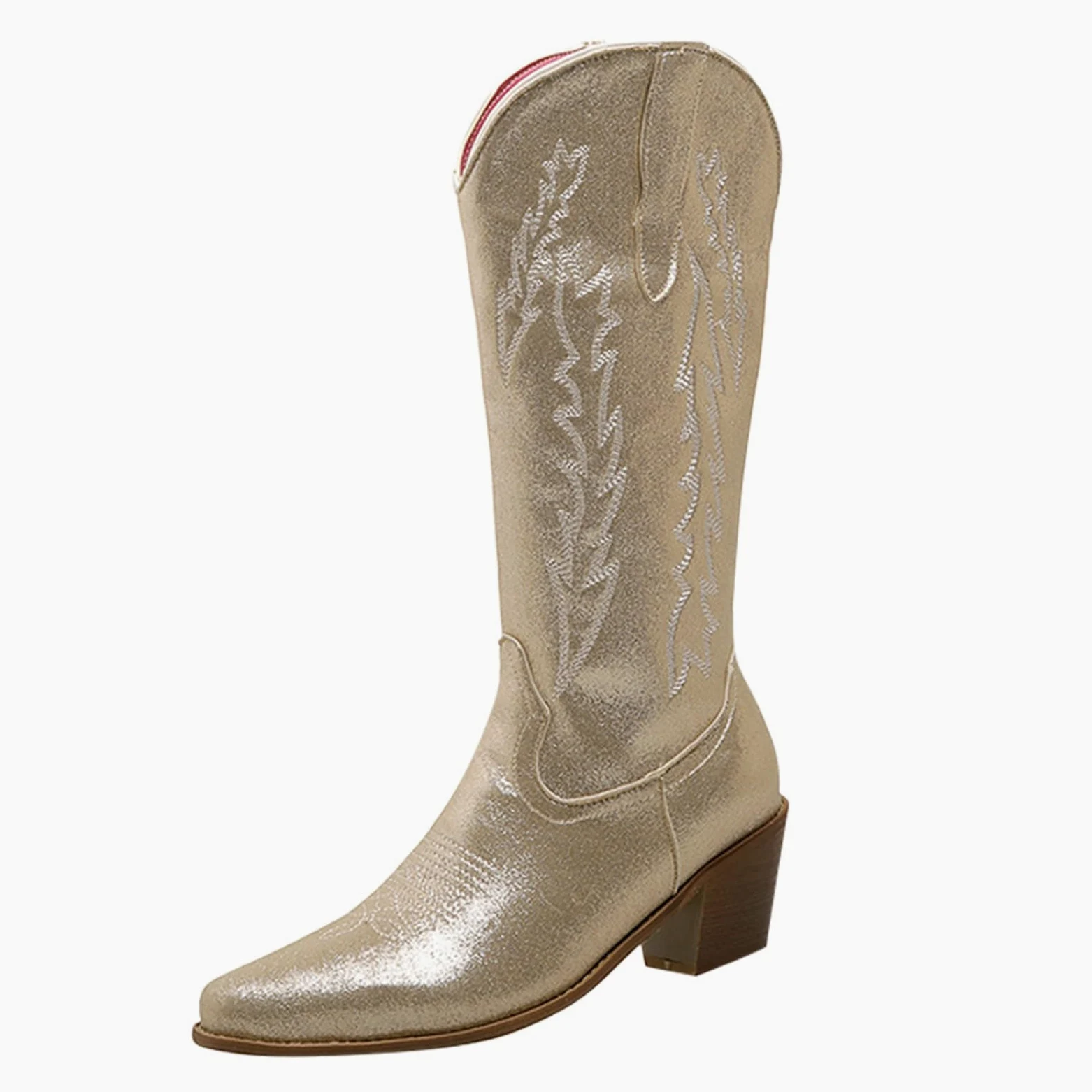 MJGkhiy Botas de Mujer Texanas Altas Western Botines Con Tacón de Bloqueo Ante Bota De Punta De Invierno Cuero Boots Marrones Cowboy Botas Camperos Botín Cómodos