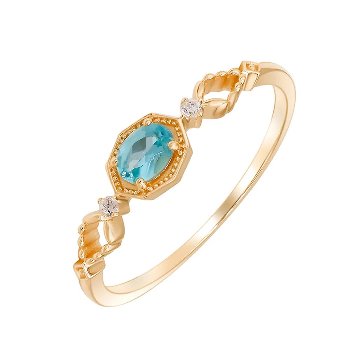 Anillo de boda oro amarillo 9 K/14 K/18 K ovalado apatite elegante filigrana pequeño