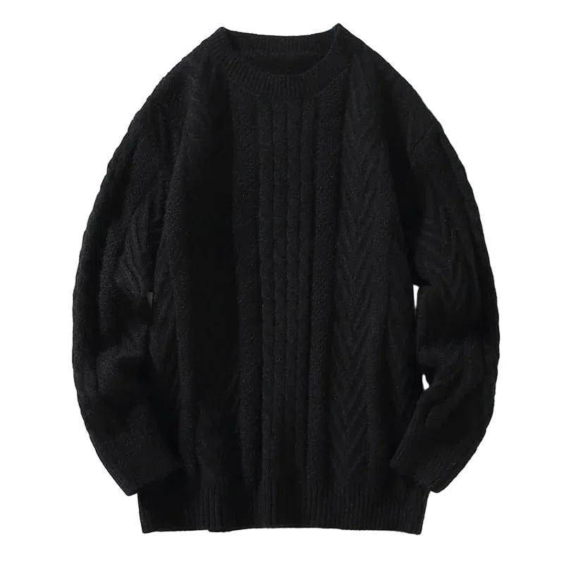 Jersey Hombre - Otoño Invierno Suéter Cuello Redondo Pulóver Casual Ropa De Calle Color Sólido Ropa De Punto Moda Estilo Coreano Top