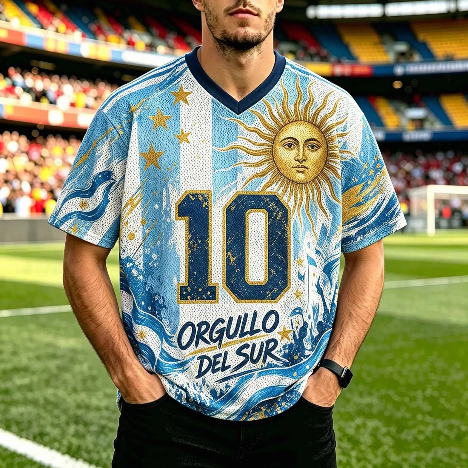 Camisetas Futbol Hombre,Camiseta Deportiva De Manga Corta De Argentina para Aficionados