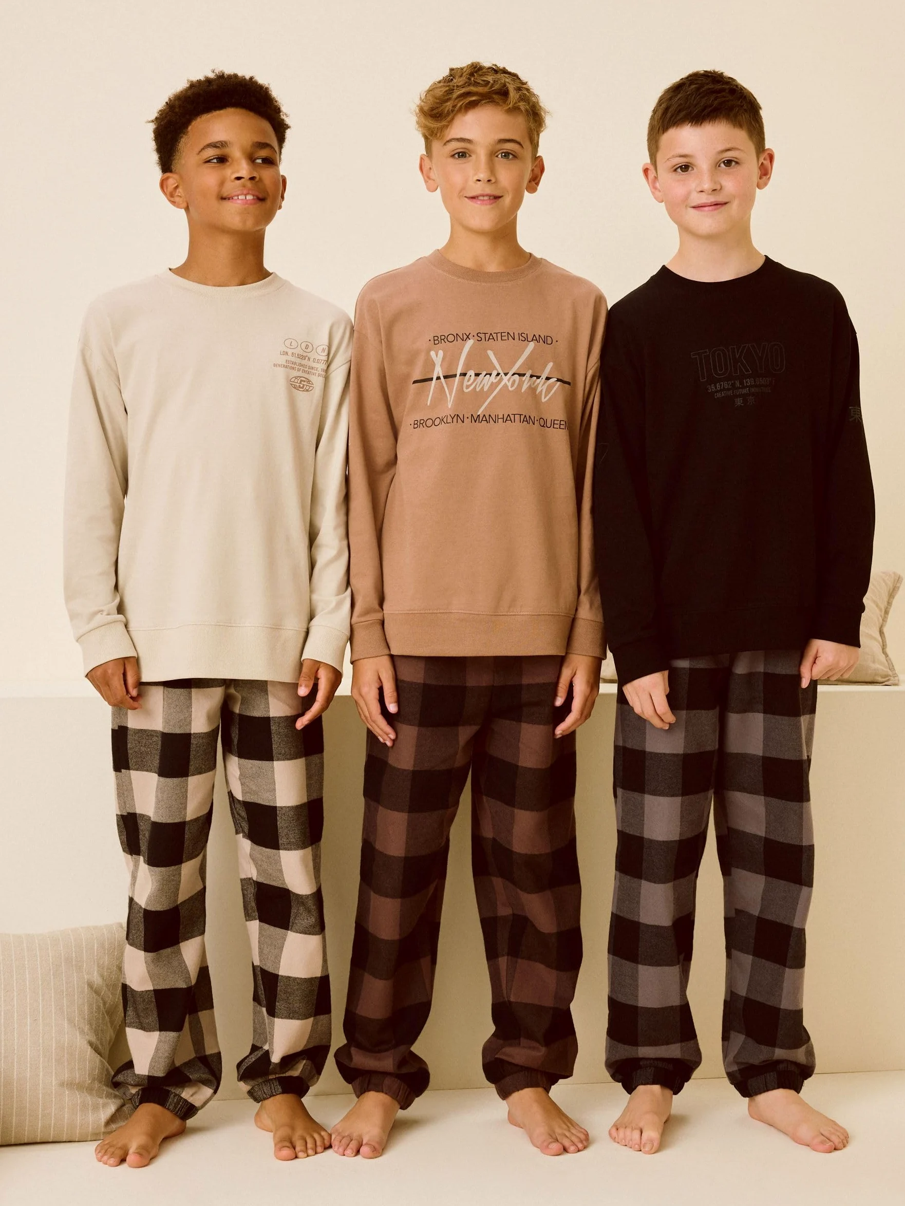 NEXT Niños Pack de 3 Pijamas Tejidos de Cuadros